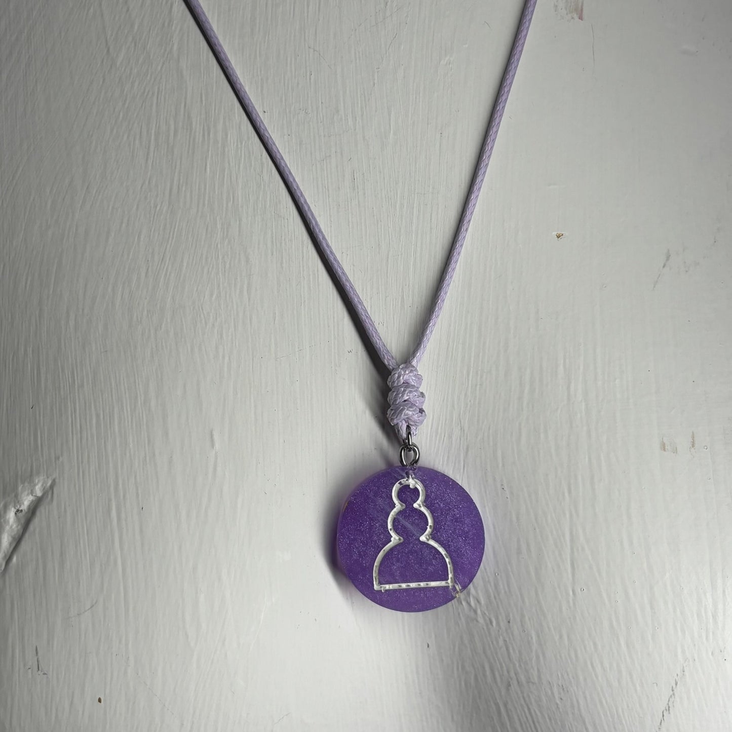 Purple Pawn - Handmade Resin Chess Necklace