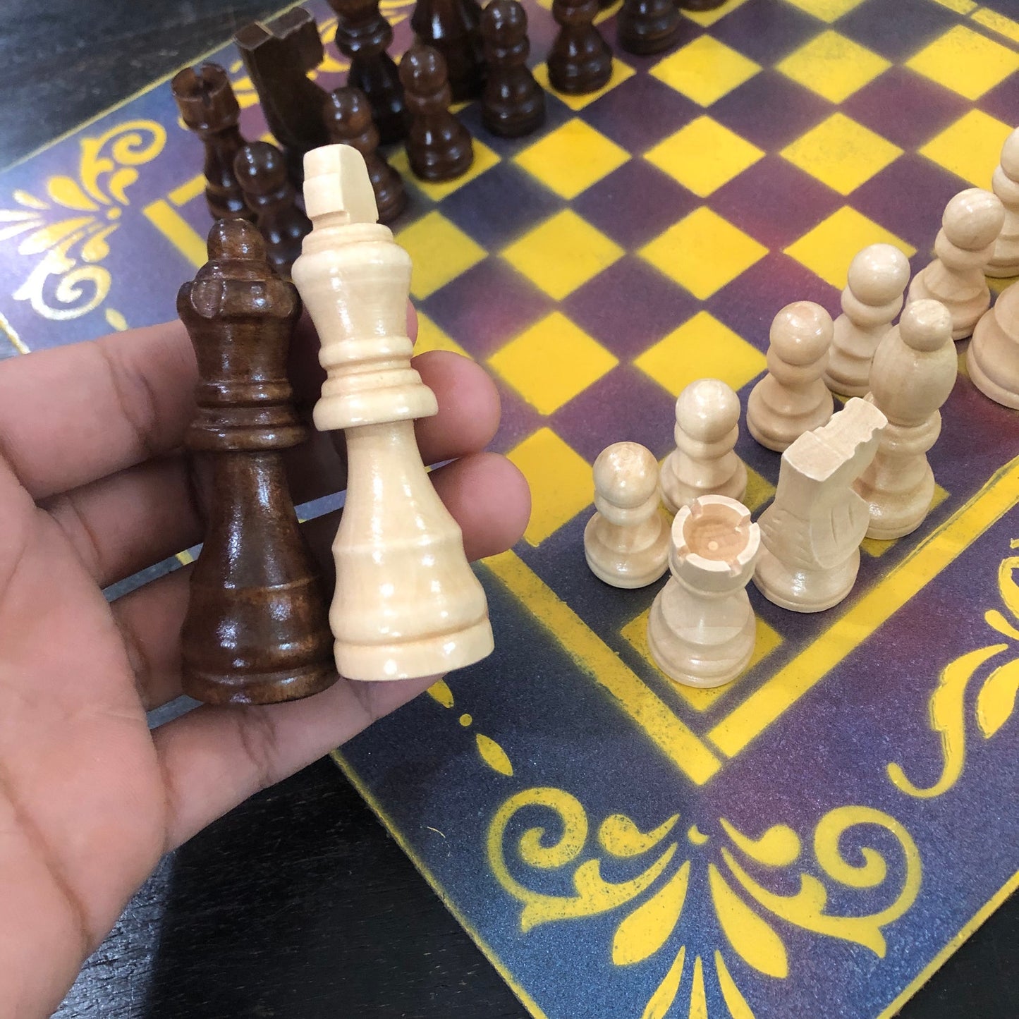 Galaxy Yellow - Painted Chess Set