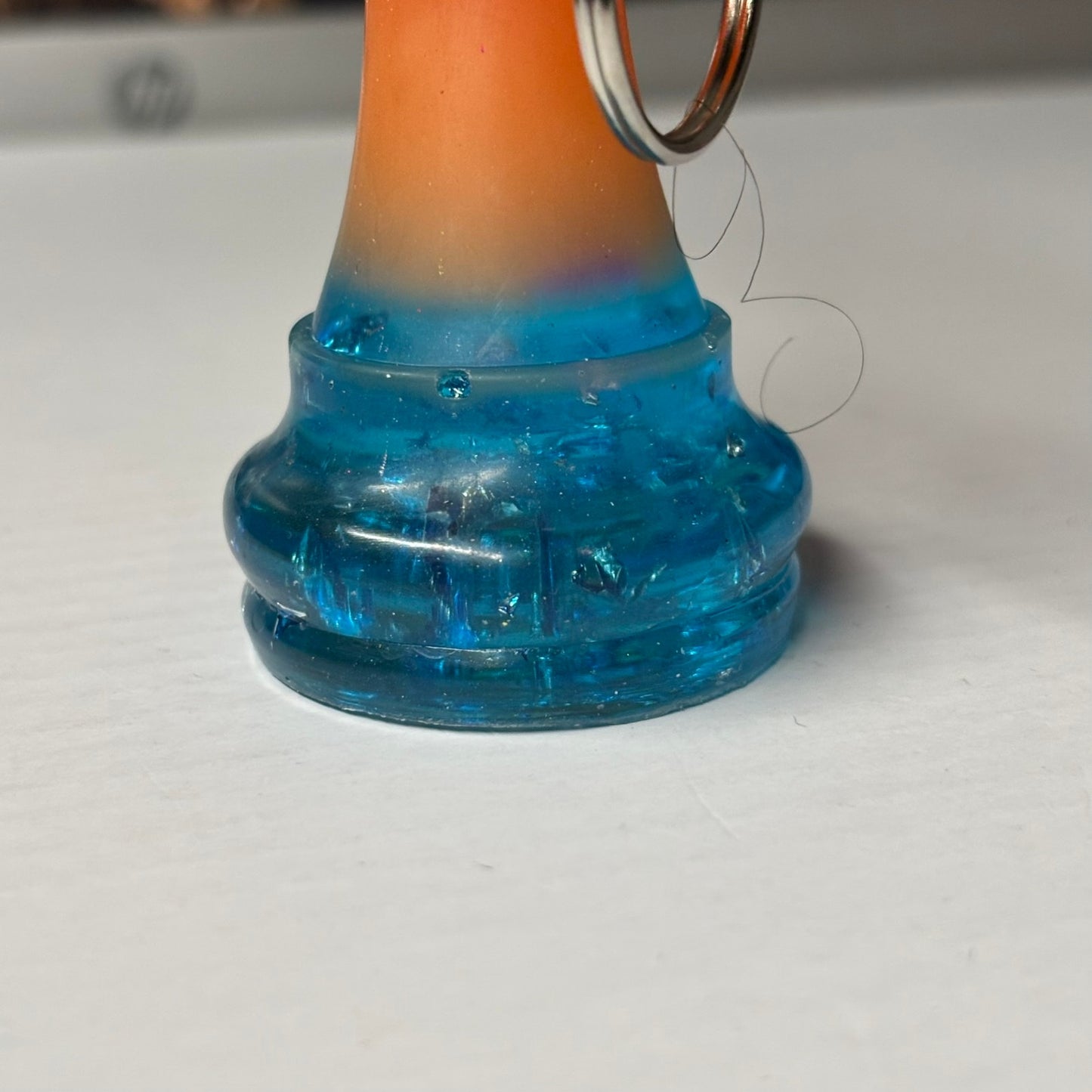 Blue Crystal Bottom Queen - Handmade Resin Keychain - Large Edition