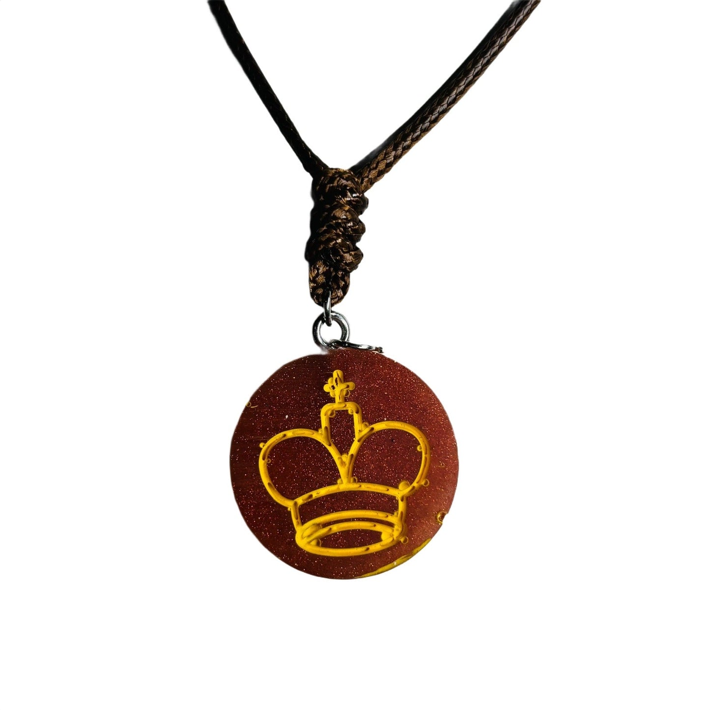 🎁 Burgundy Red King - Handmade Resin Chess Necklace (100% off)