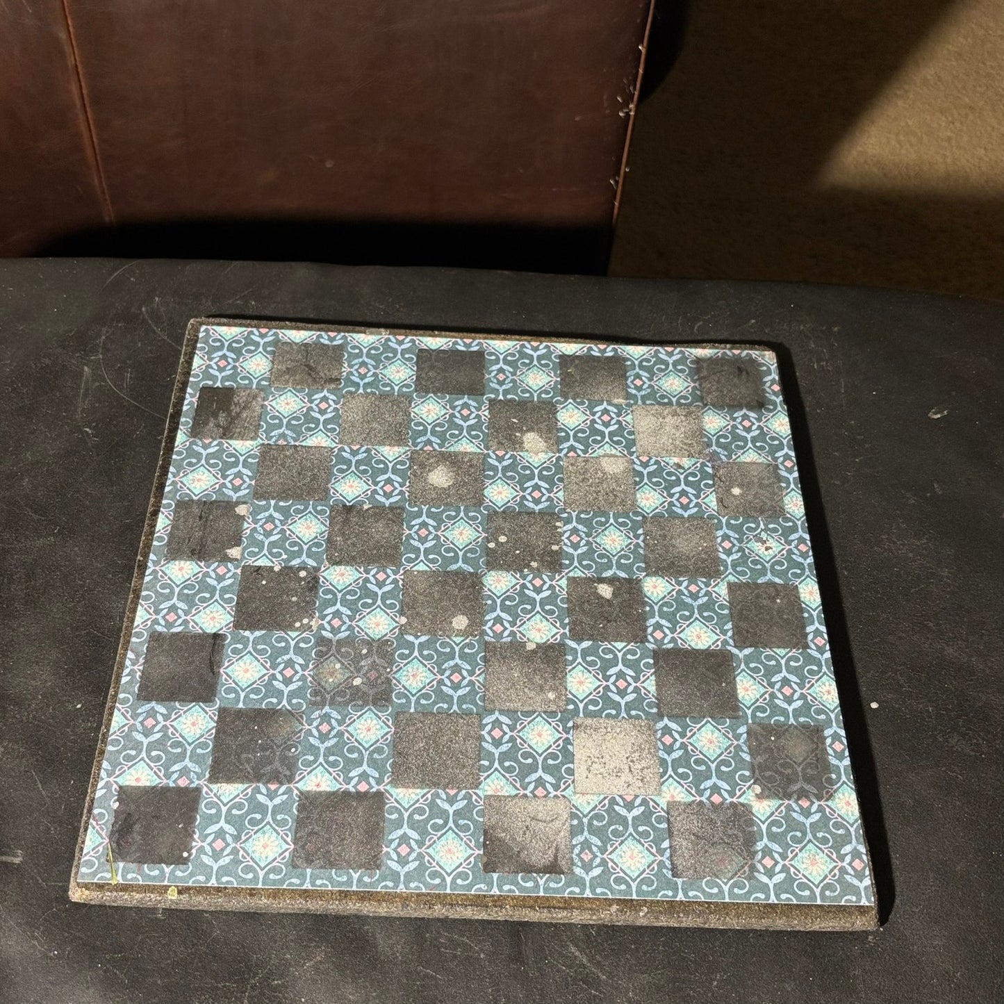 Vintage Aqua Pattern - Scrapbook Chess Set
