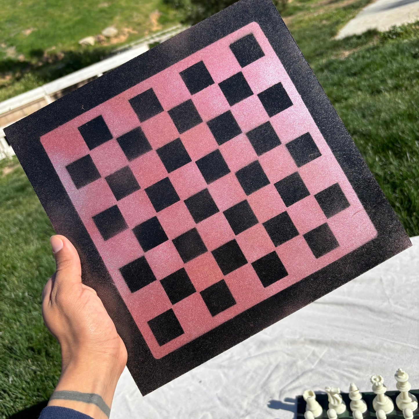 Metallic Red - Painted Chess Set
