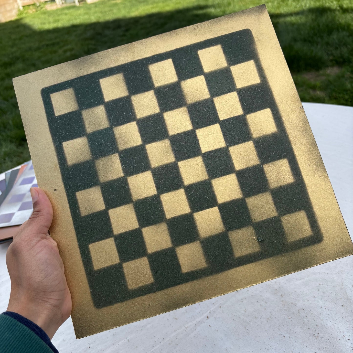 Vintage Golden Green - Painted Chess Set