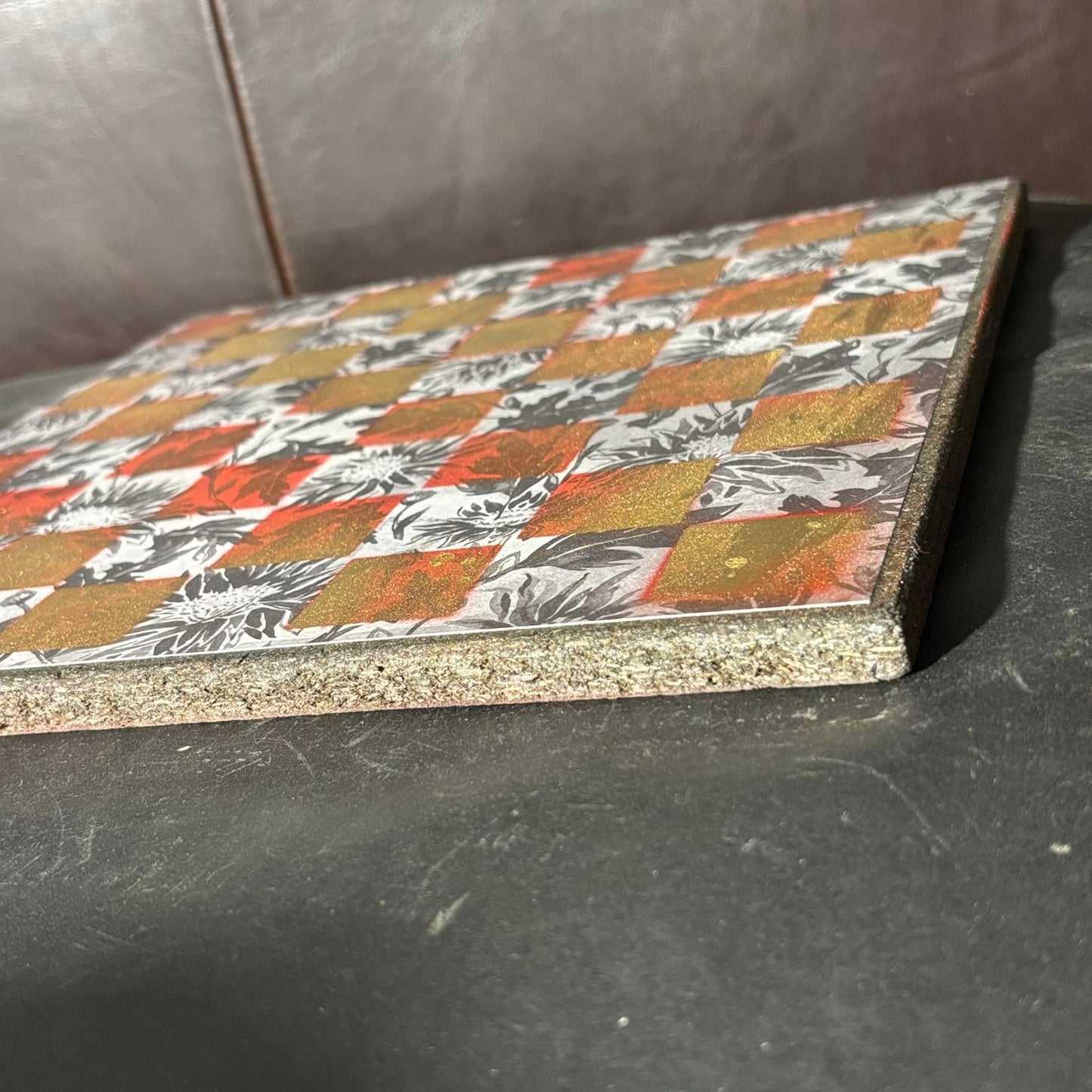 Vintage Golden Red - Scrapbook Chess Board