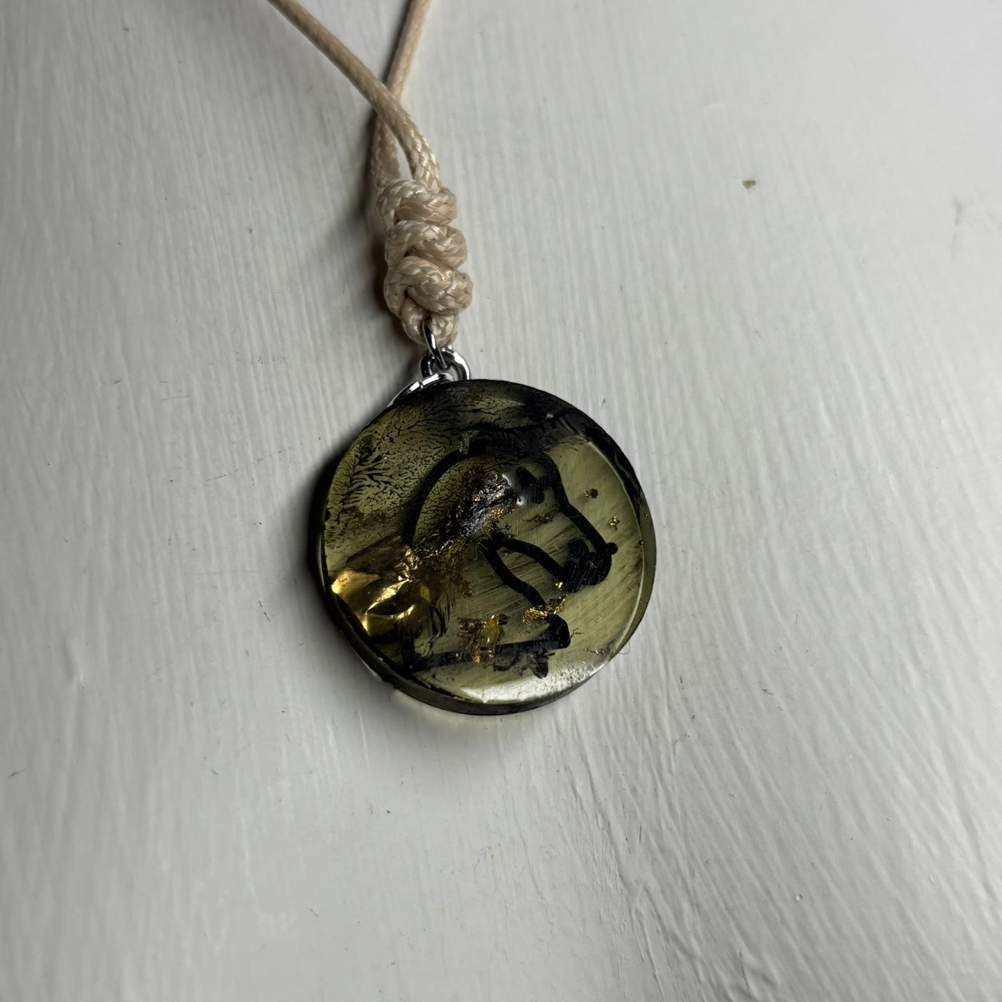 Dark Green Knight - Handmade Resin Chess Necklace