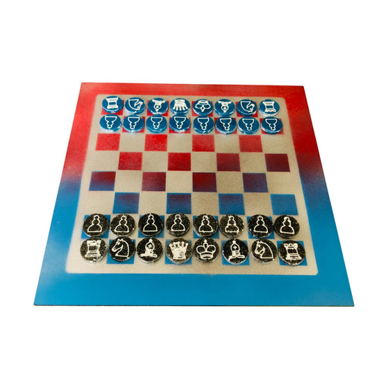 Chrome Rocket - Painted Chess Set