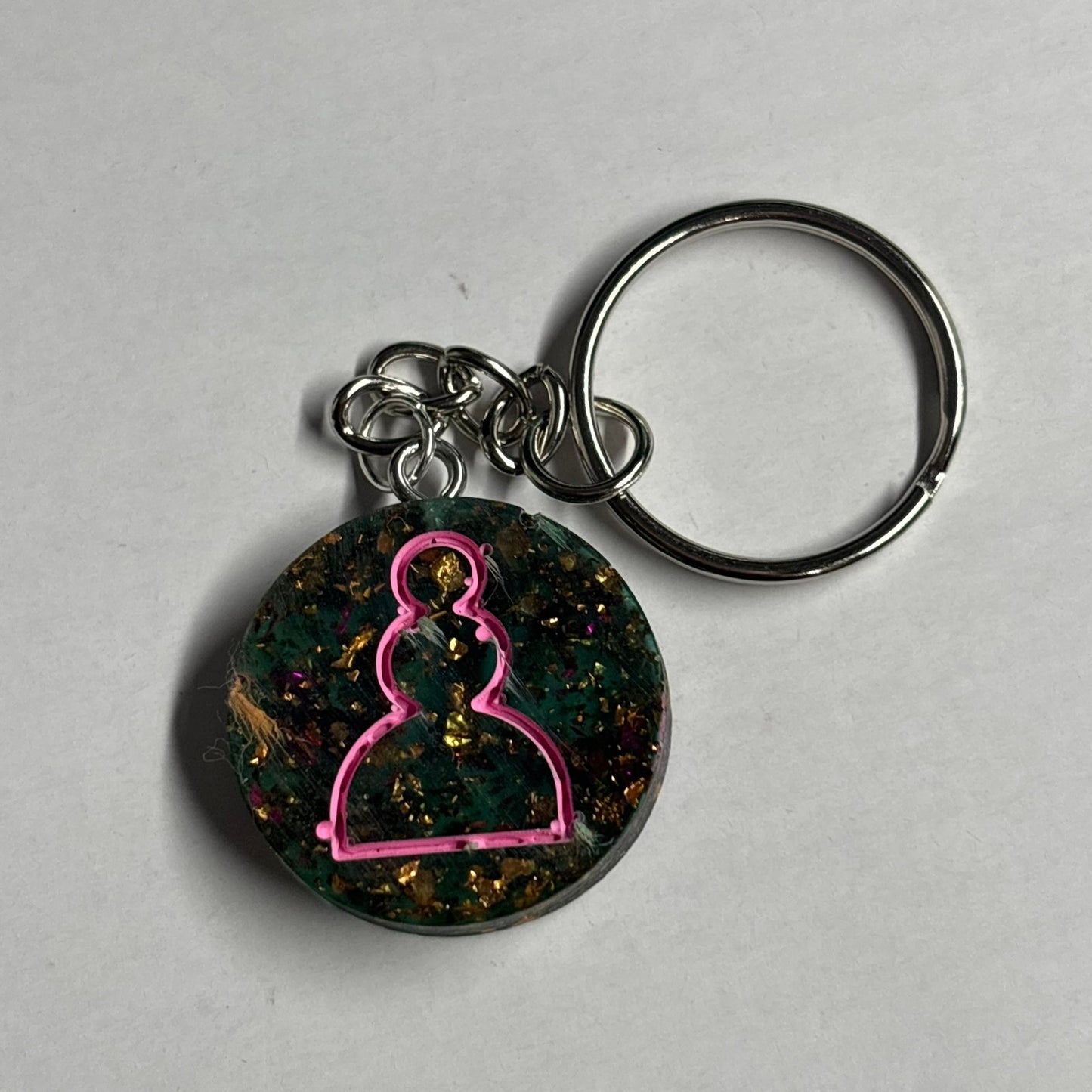 Forest Pink Pawn - Handmade Resin Keychain