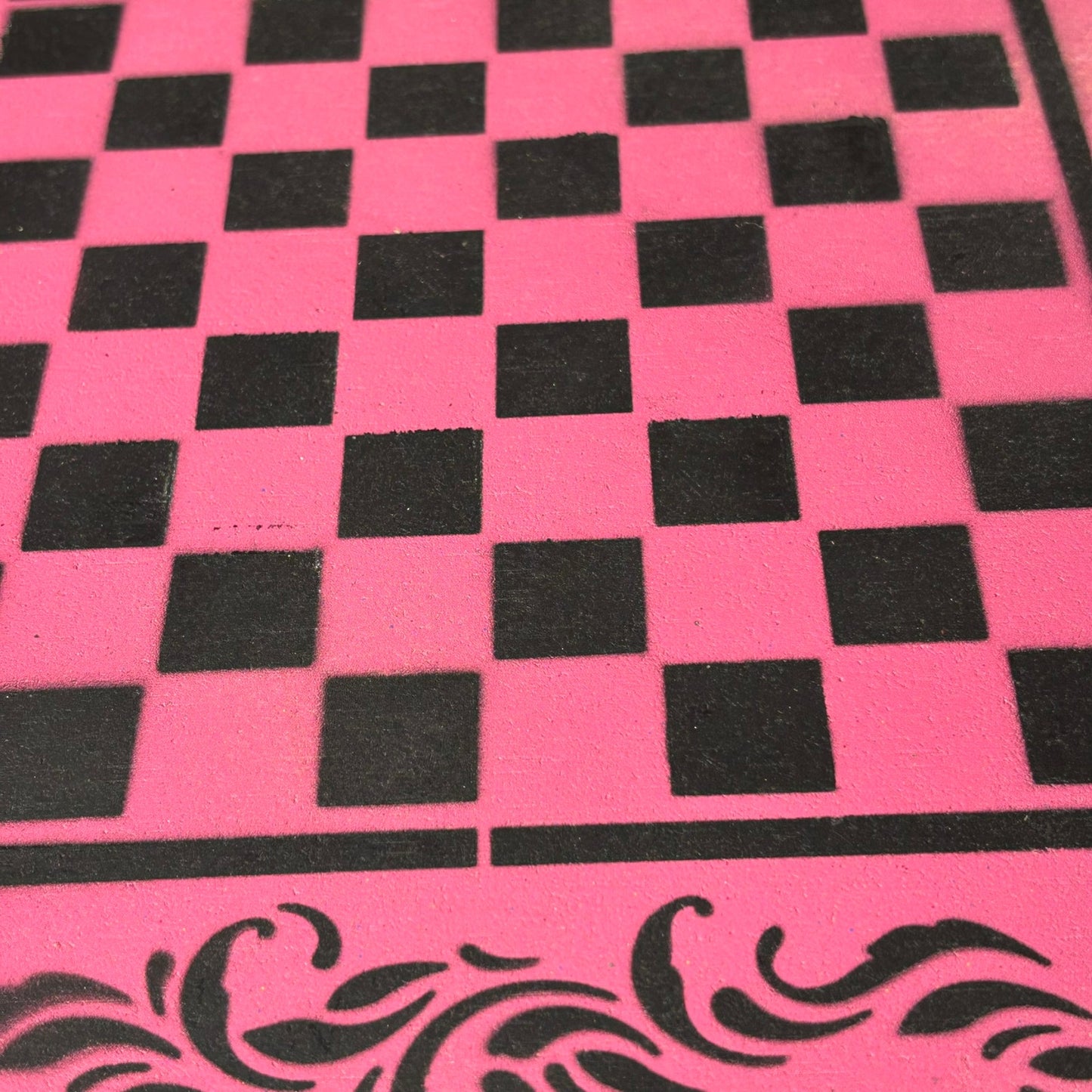 Pink & Black - Painted Chess Set