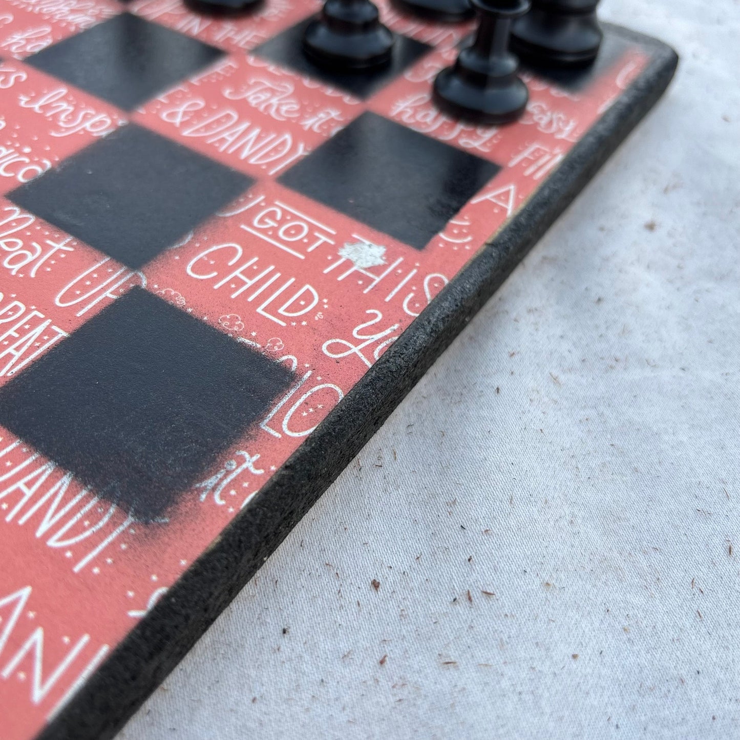 Uplifting Peach Pink - Scrapbook Chess Set