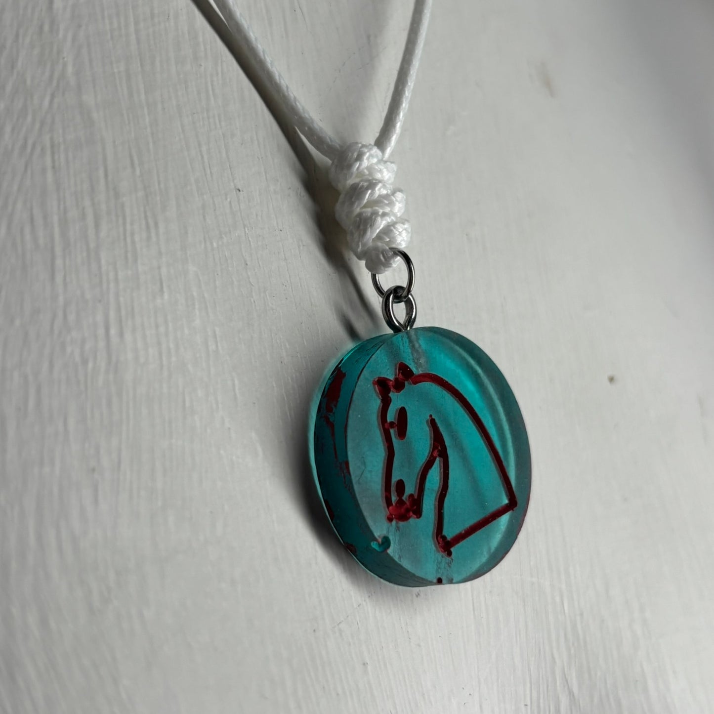 Translucent Knight - Handmade Resin Chess Necklace