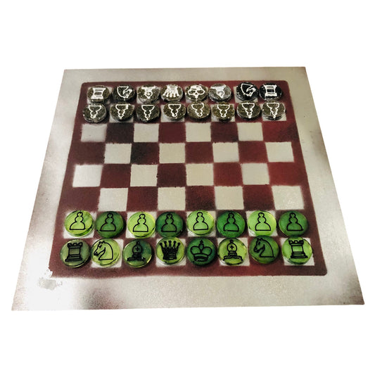 Space Red - Painted Chess Set
