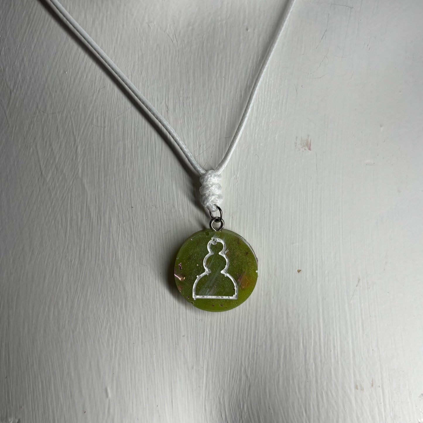 Clean Green Pawn - Handmade Resin Chess Necklace