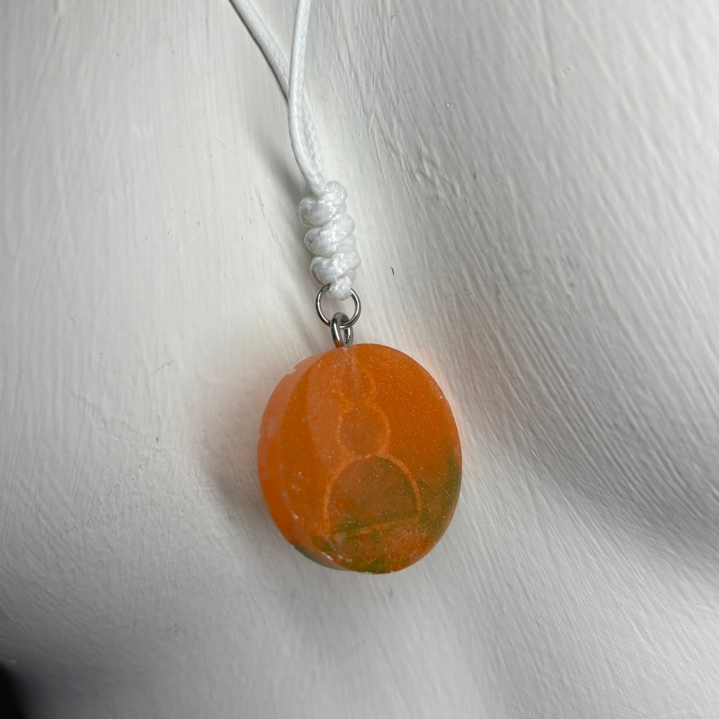 Orange Pawn - Handmade Resin Chess Necklace
