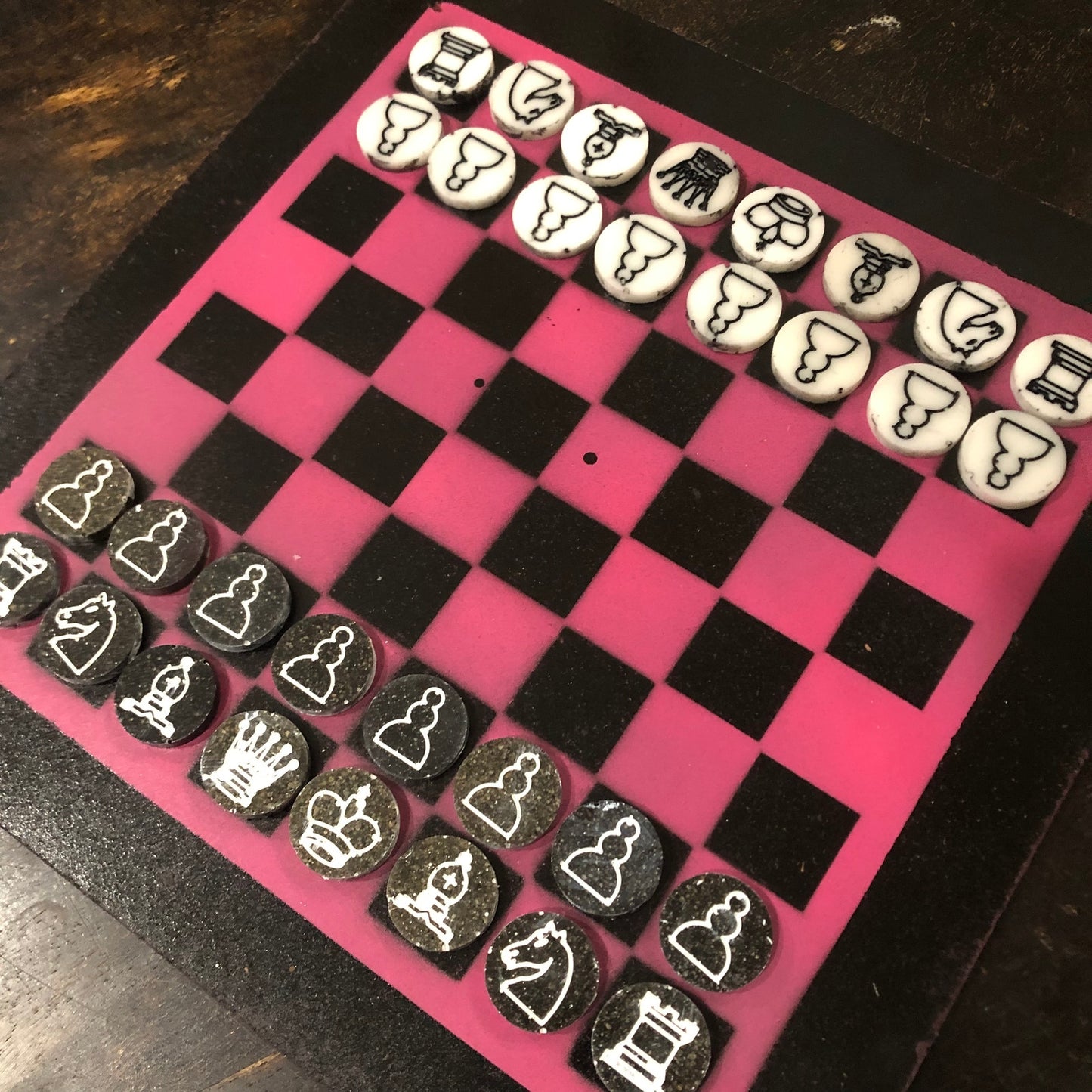 Hot Pink - Painted Chess Set