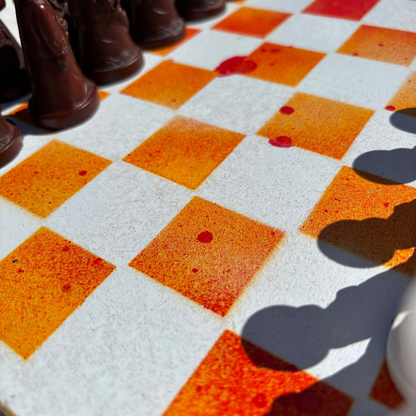 Fire Orange & White - Chinese Edition Chess Set