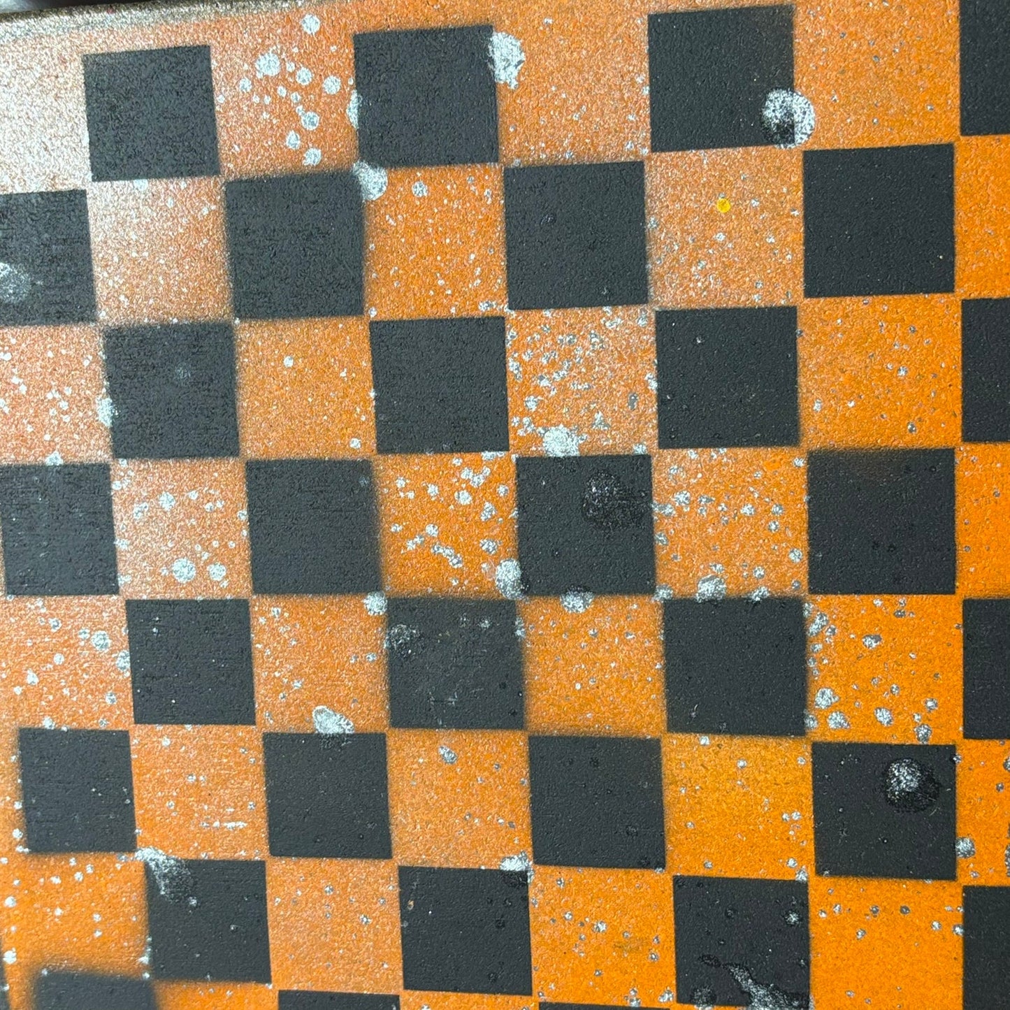 Orange & Black - Painted Chess Board