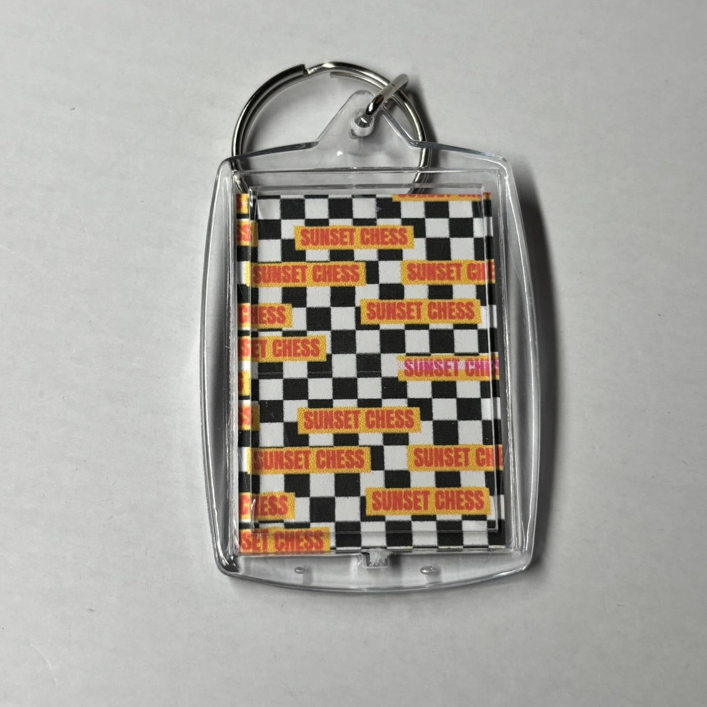 Bearded Man Ponders - Sunset Chess Photo Keychain