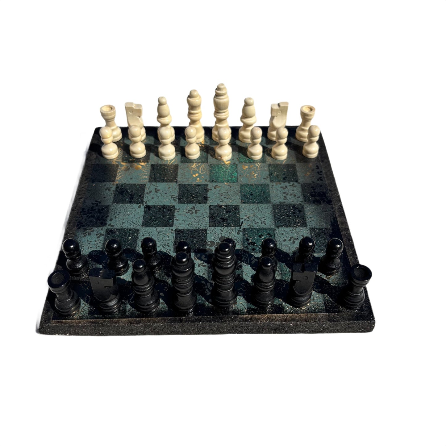Sparkle Green Gold - Scrapbook Chess Set
