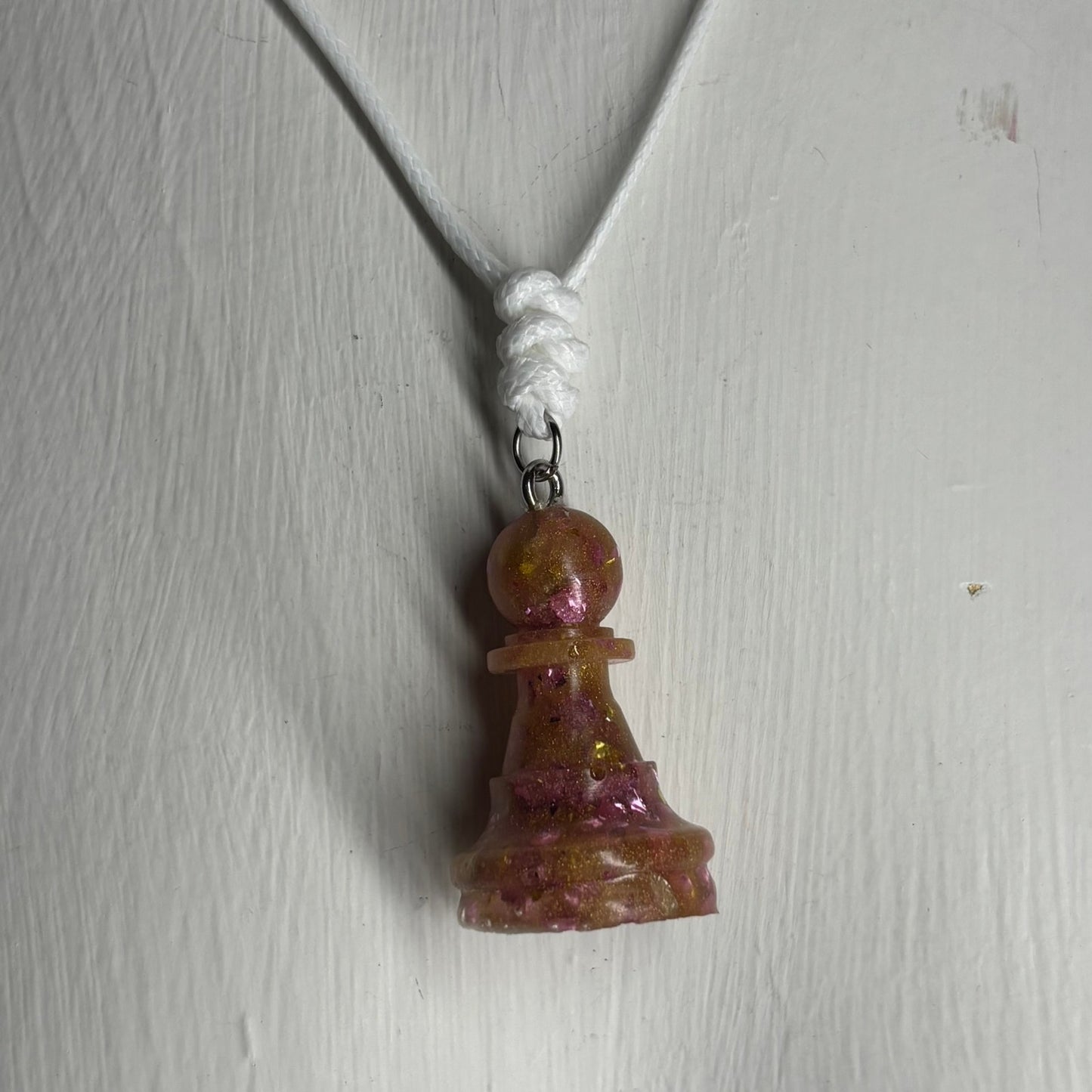 Royal Crystal Pawn - Handmade Resin Chess Necklace