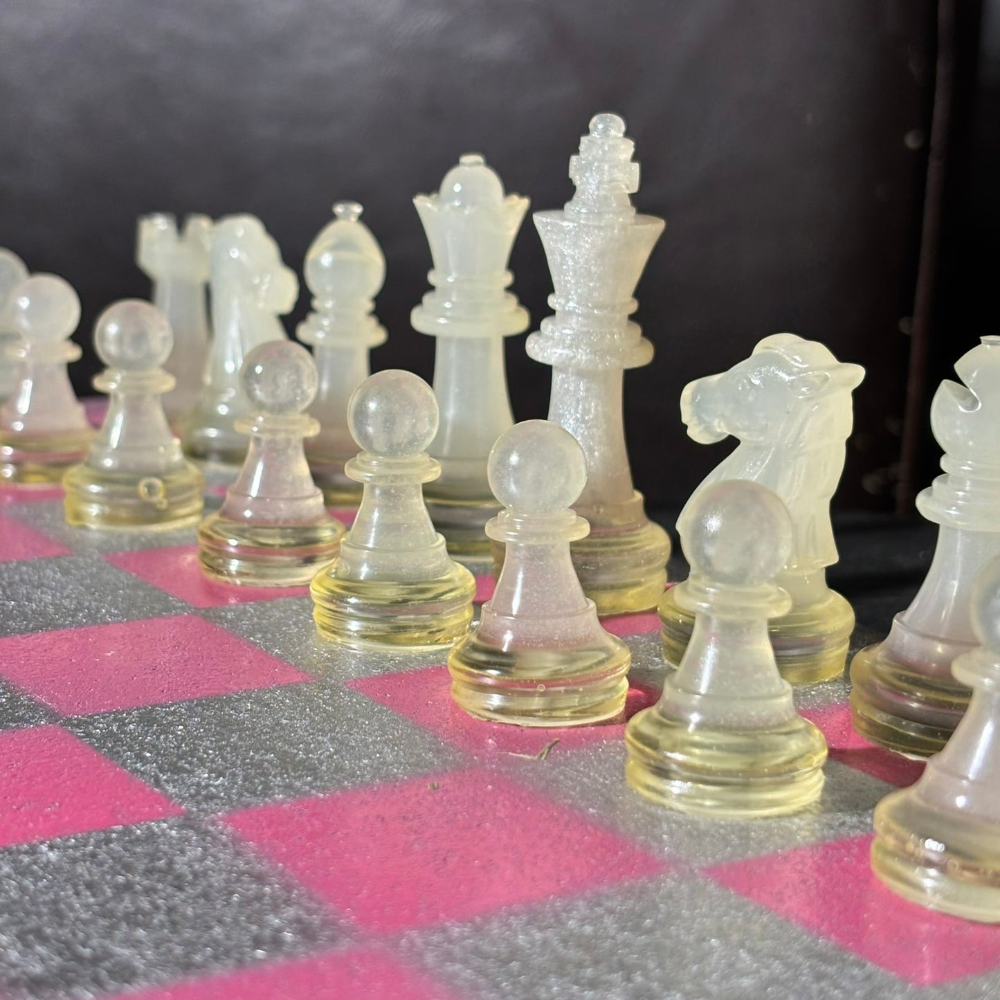 Chrome Pink - Painted Chess Set