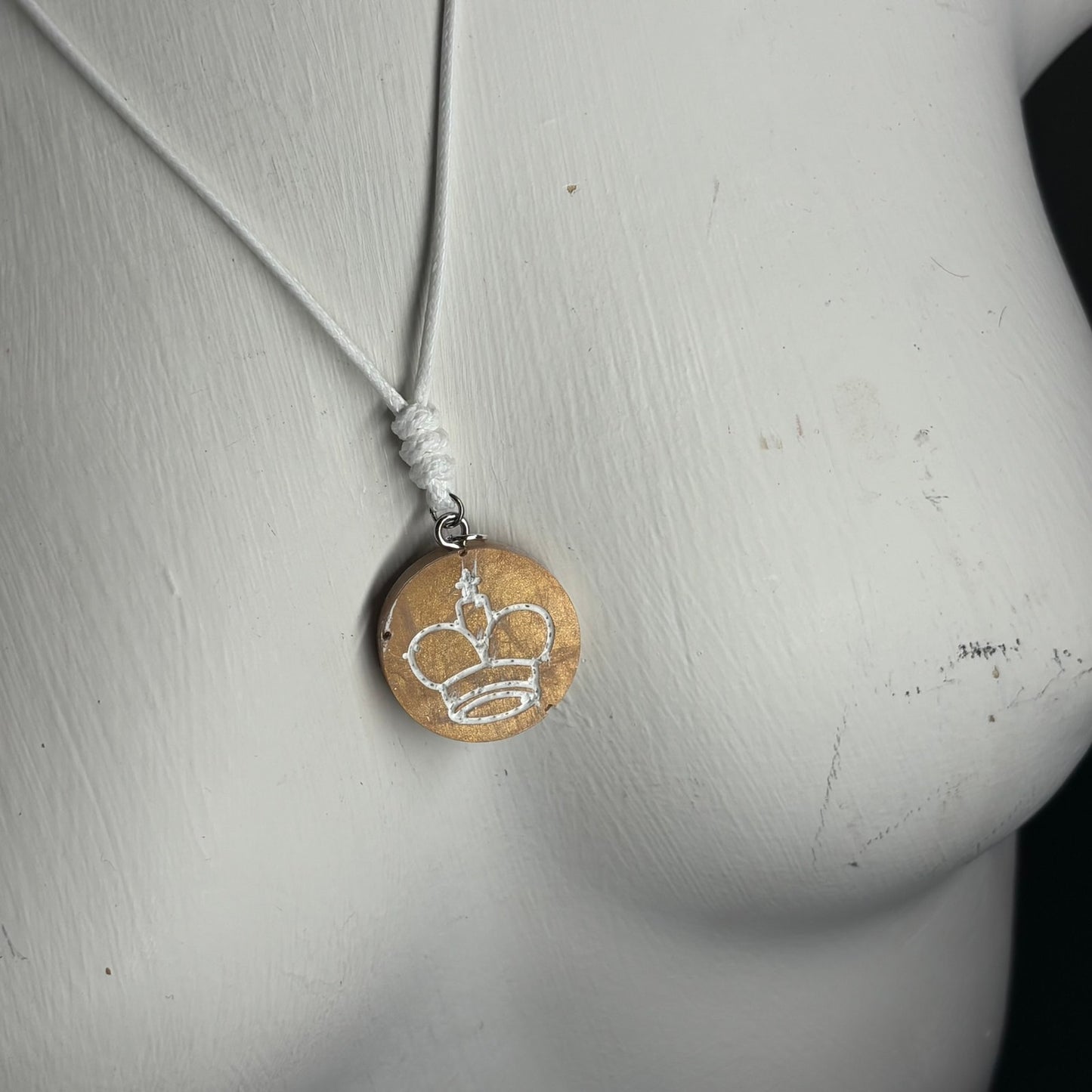 Golden Yellow King - Handmade Resin Chess Necklace