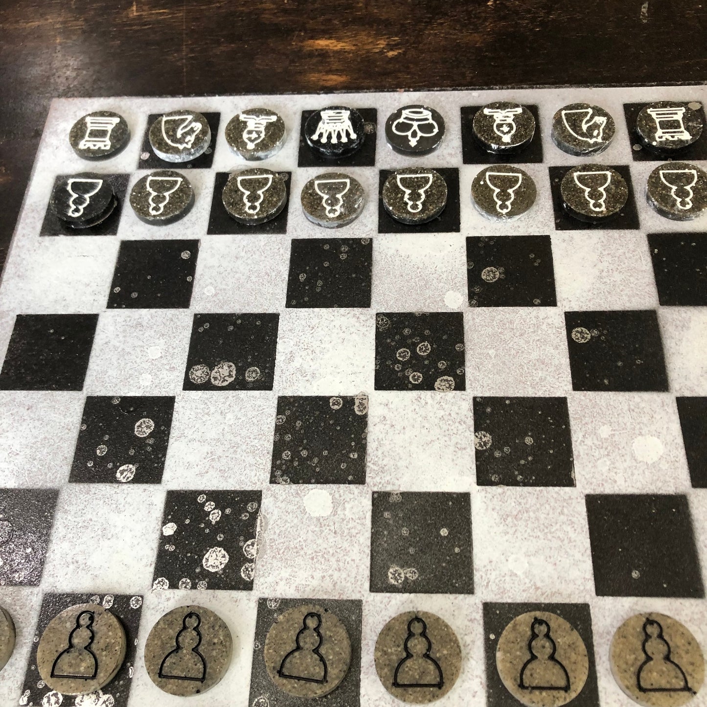 Gray Chrome - Painted Chess Set