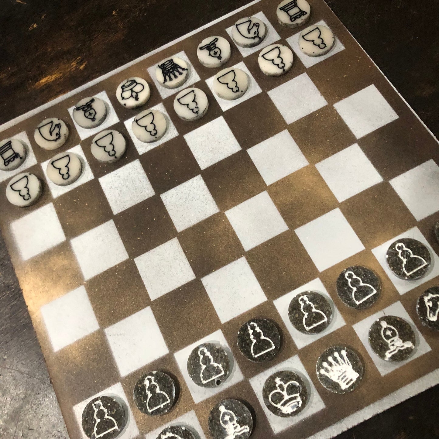 Golden Black - Painted Chess Set
