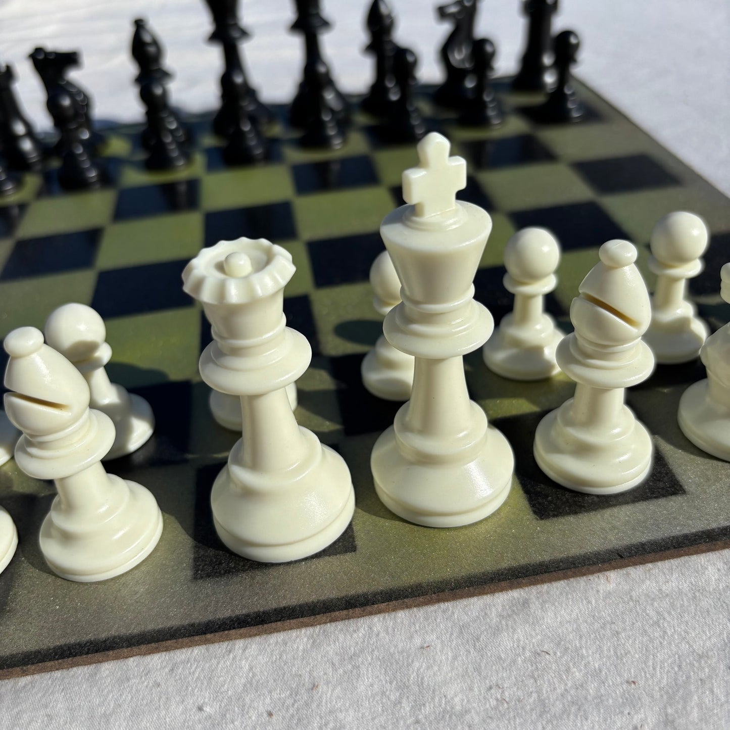 Dirty Green - Painted Chess Set