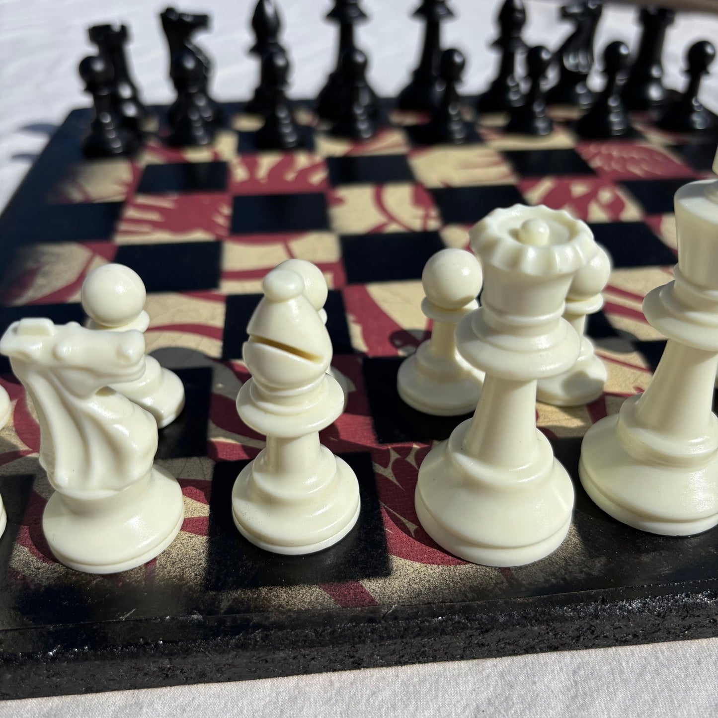 Classic Flower Pattern - Scrapbook Chess Set