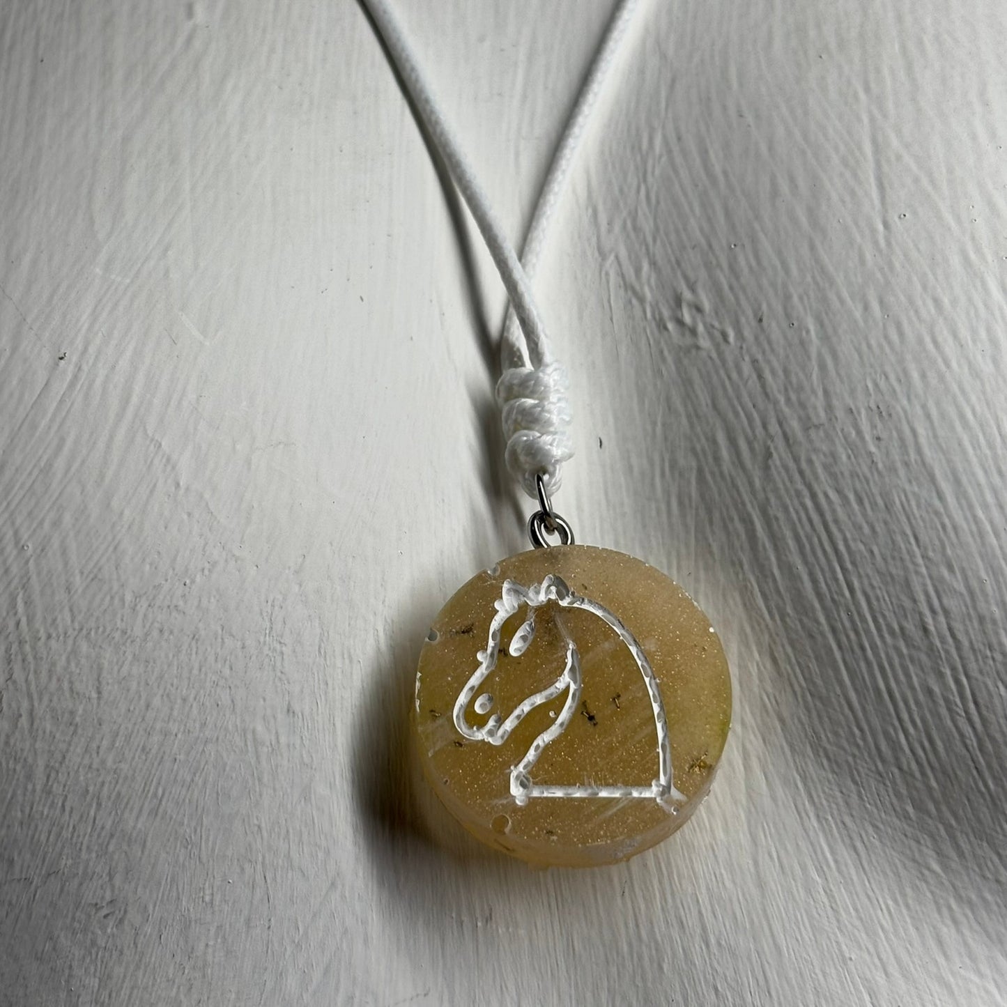 Banana Yellow Knight - Handmade Resin Chess Necklace