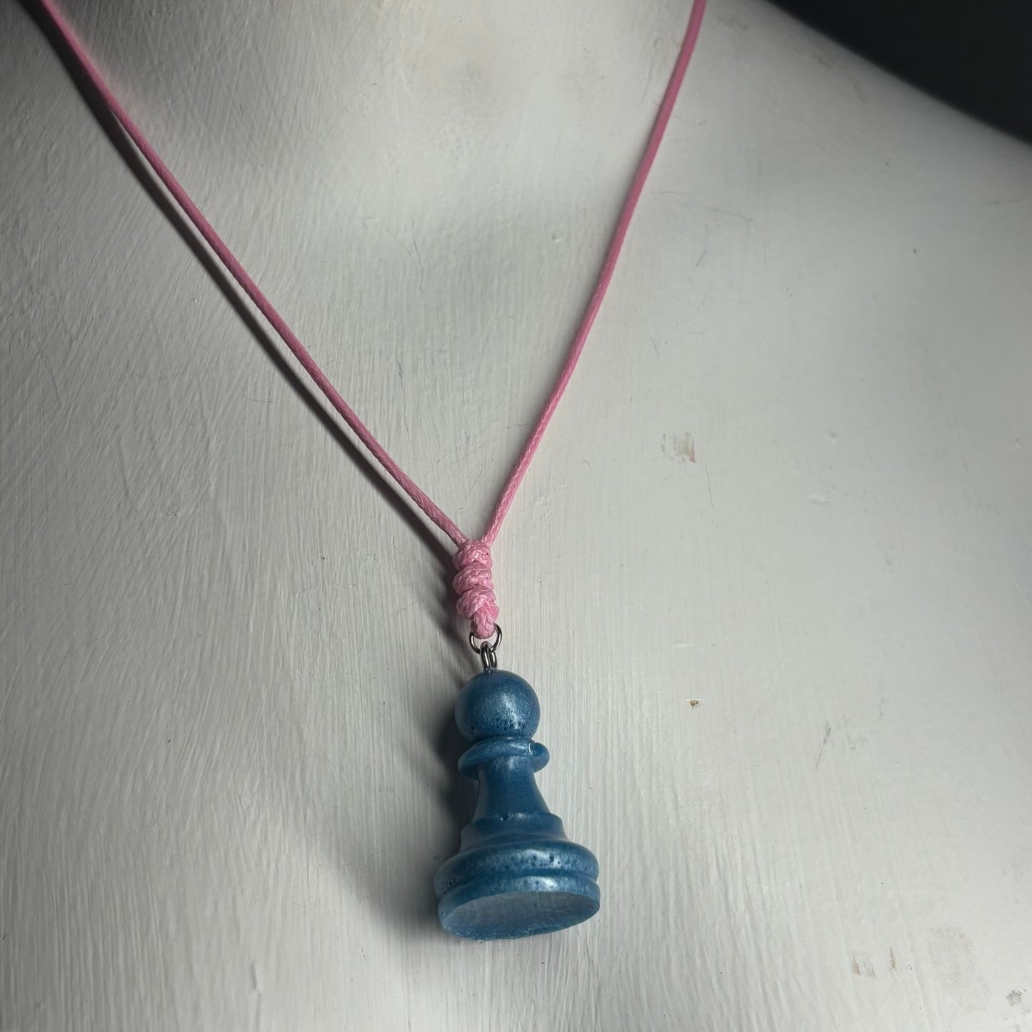 Blue Pawn - Handmade Resin Chess Necklace