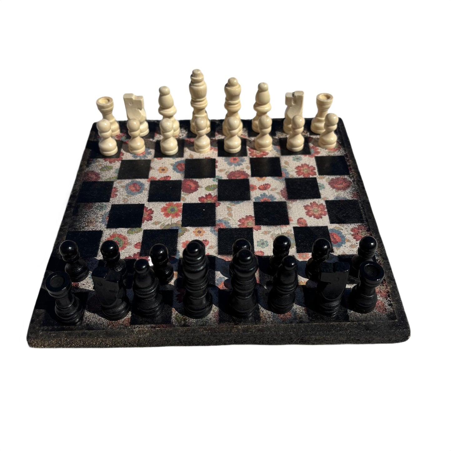 Vintage Flowers - Scrapbook Chess Set