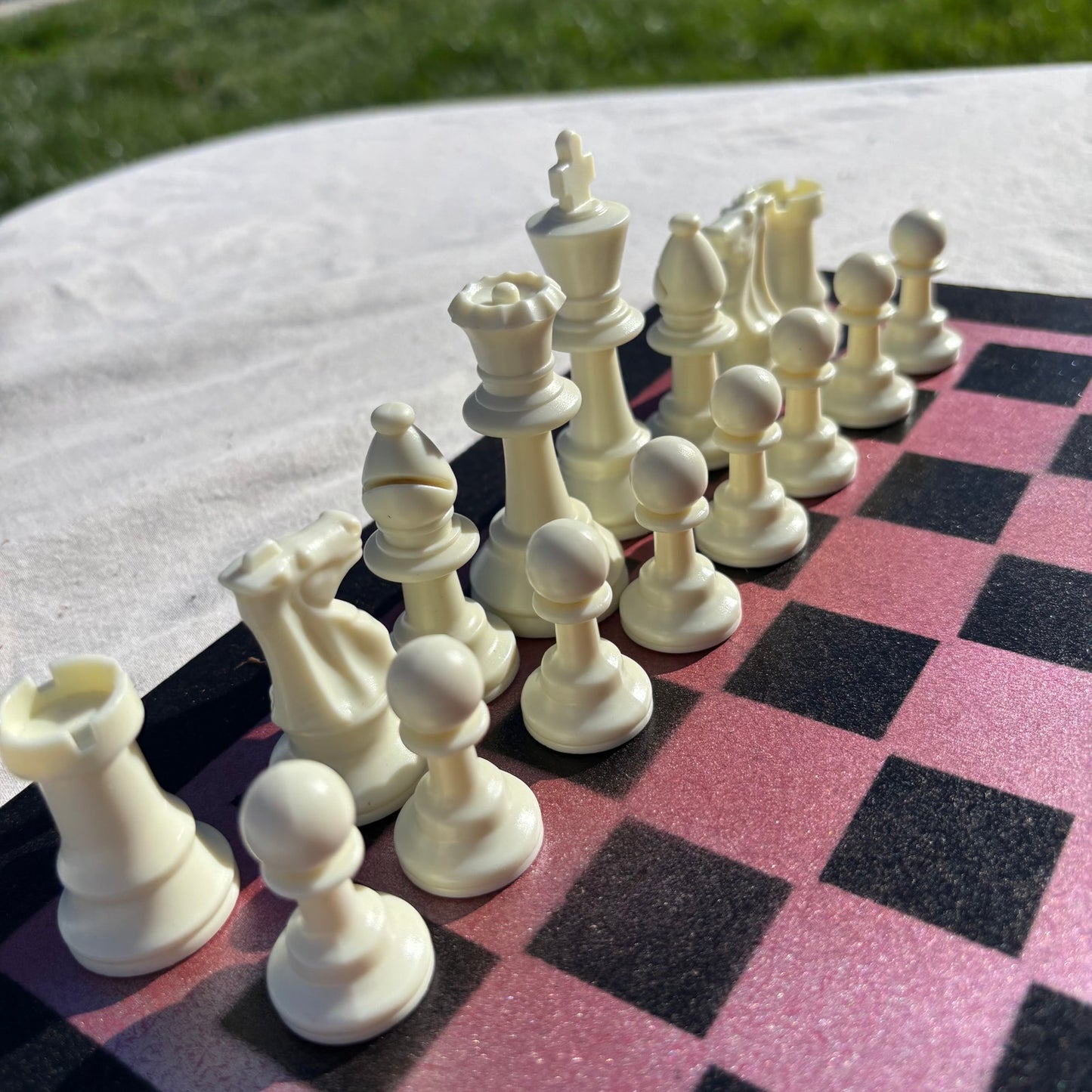 Metallic Red - Painted Chess Set