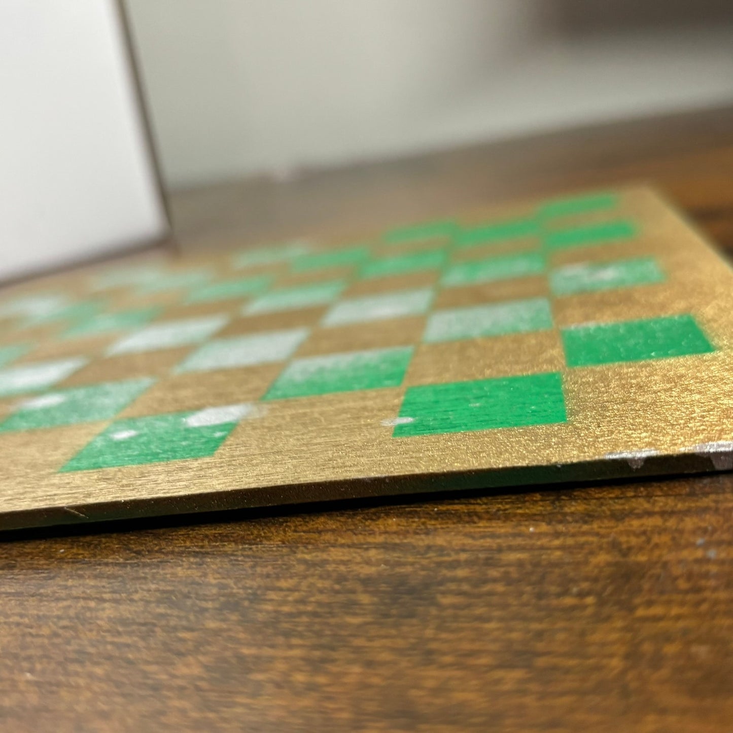 Golden Green Forest - Painted Thin Wooden Chess Board