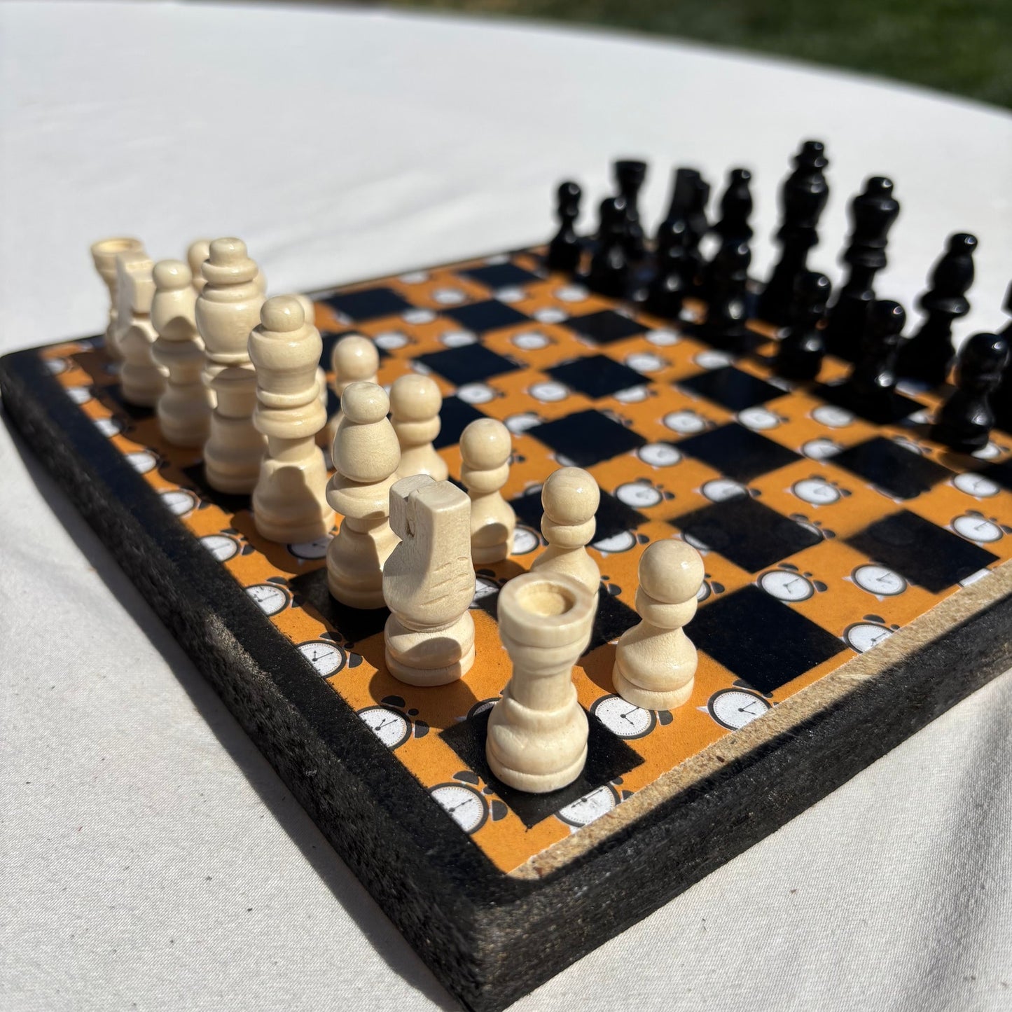 Orange Clocks - Scrapbook Chess Set