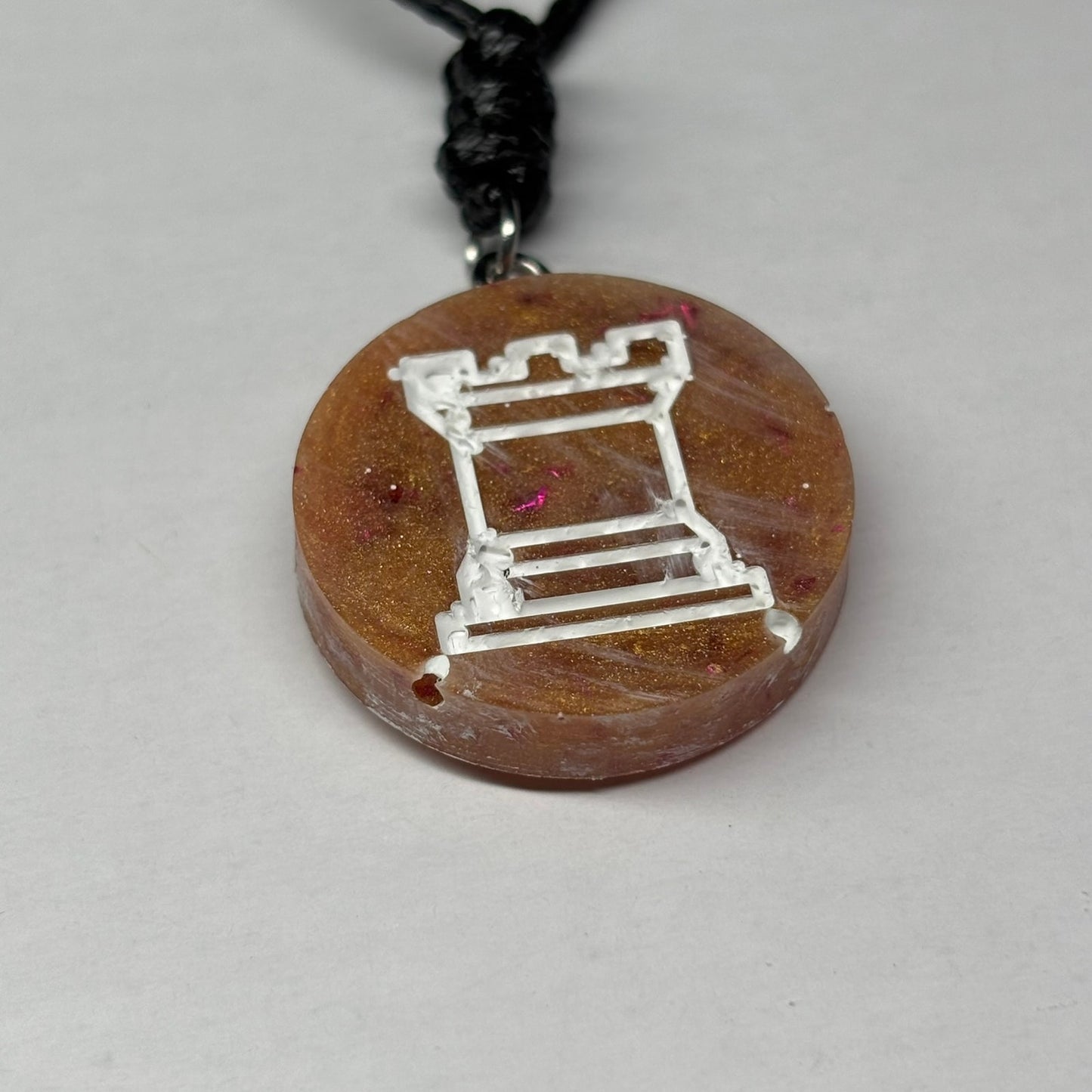 Royal Rook - Handmade Resin Chess Necklace