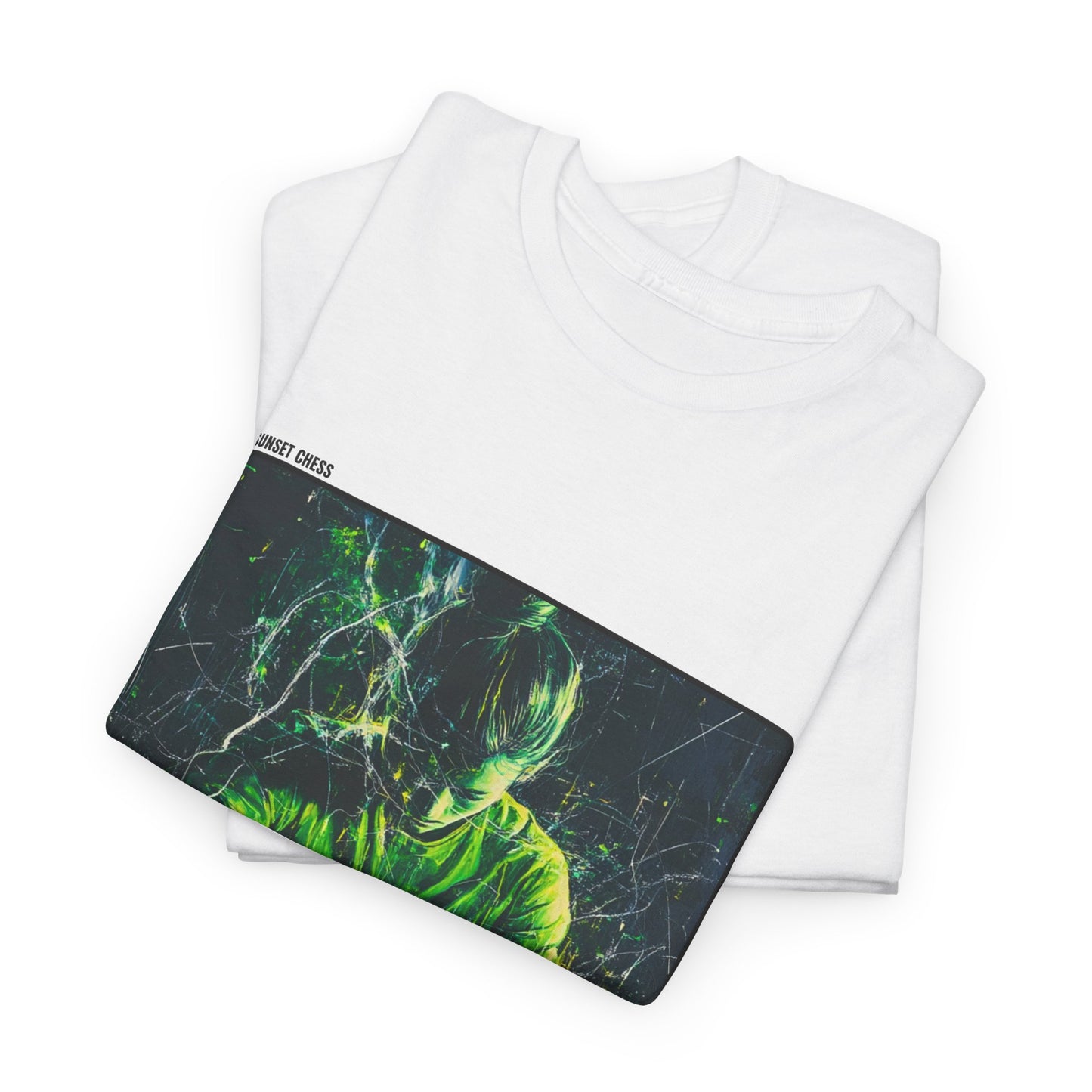 Electric Green Chess -White T Shirt
