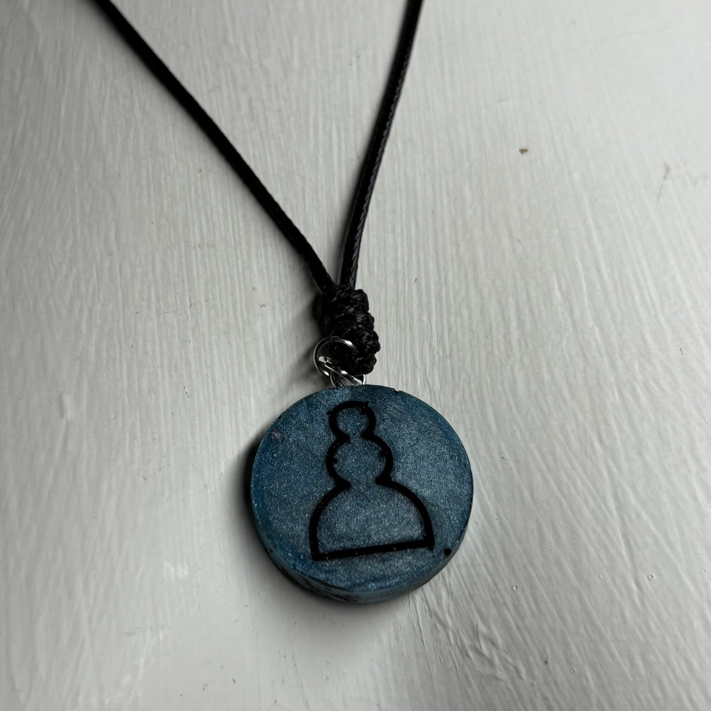 Blue Pawn - Handmade Resin Chess Necklace