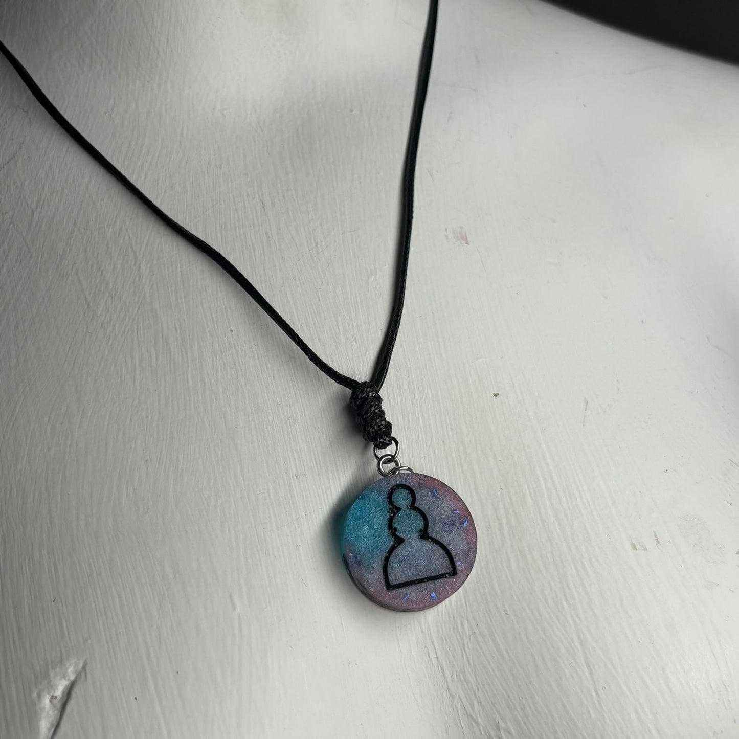 Space Purple/Blue Pawn - Handmade Resin Chess Necklace