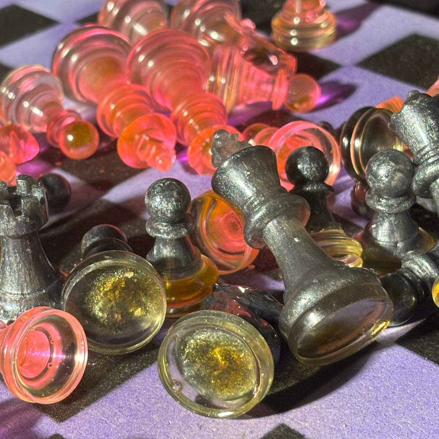 Golden Purple - Painted Chess Set