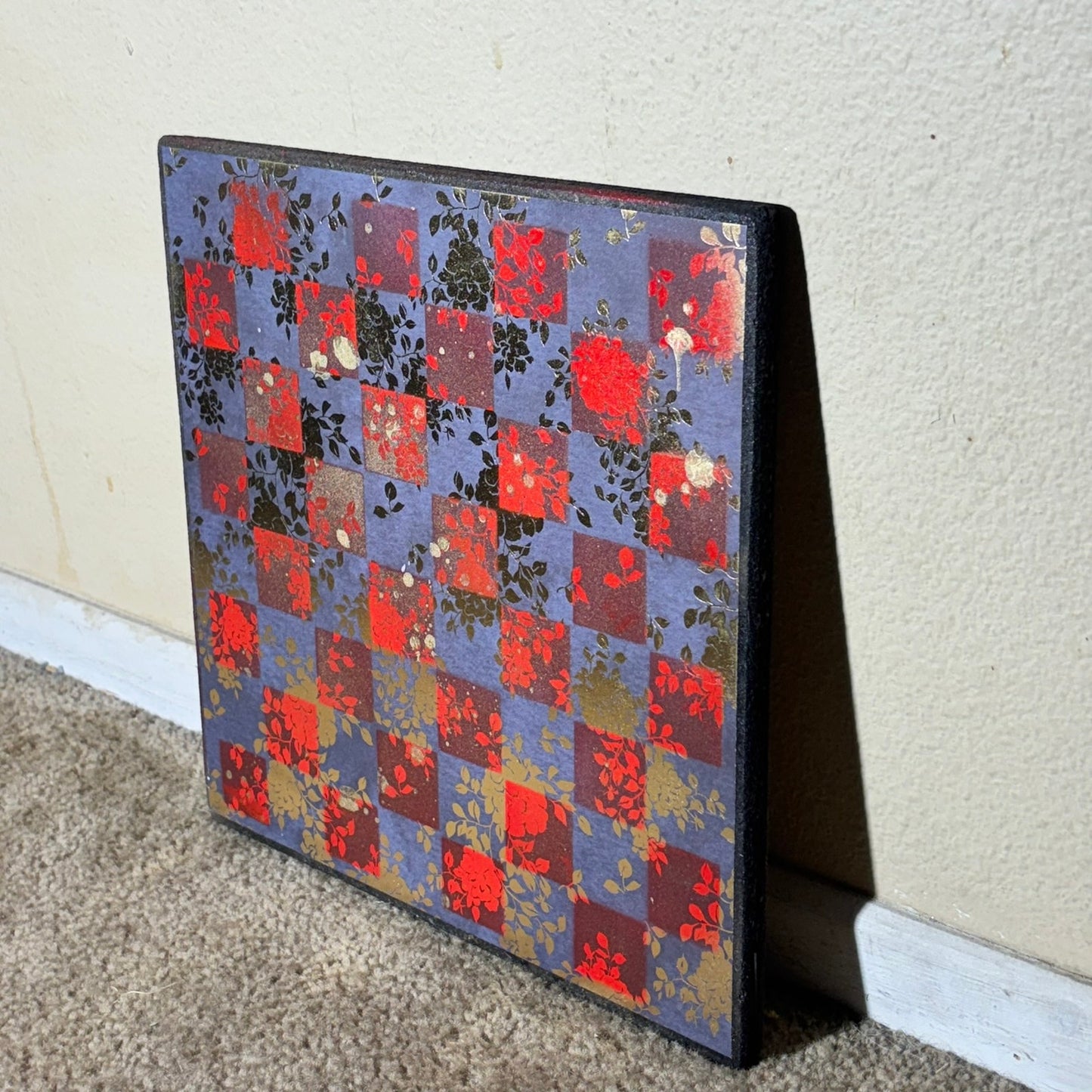Golden Red Flower - Scrapbook Chess Board