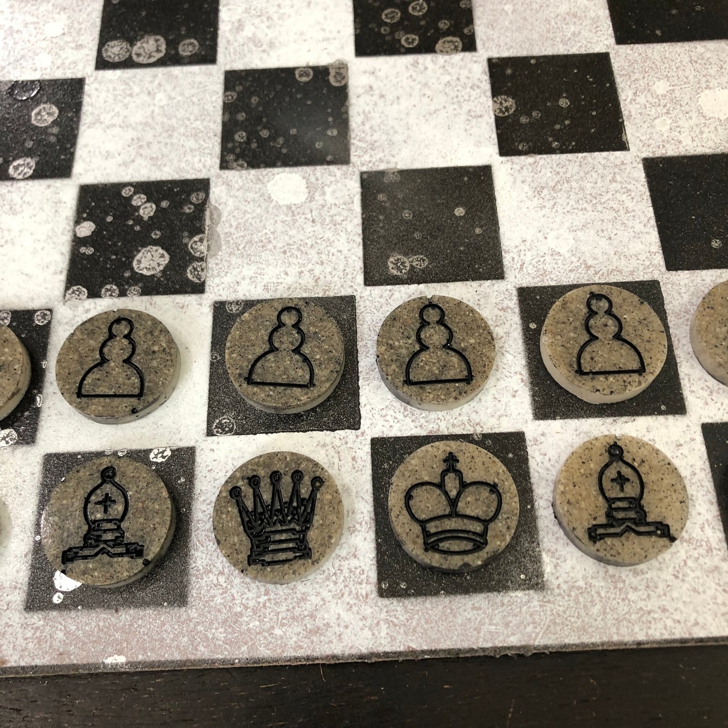 Gray Chrome - Painted Chess Set