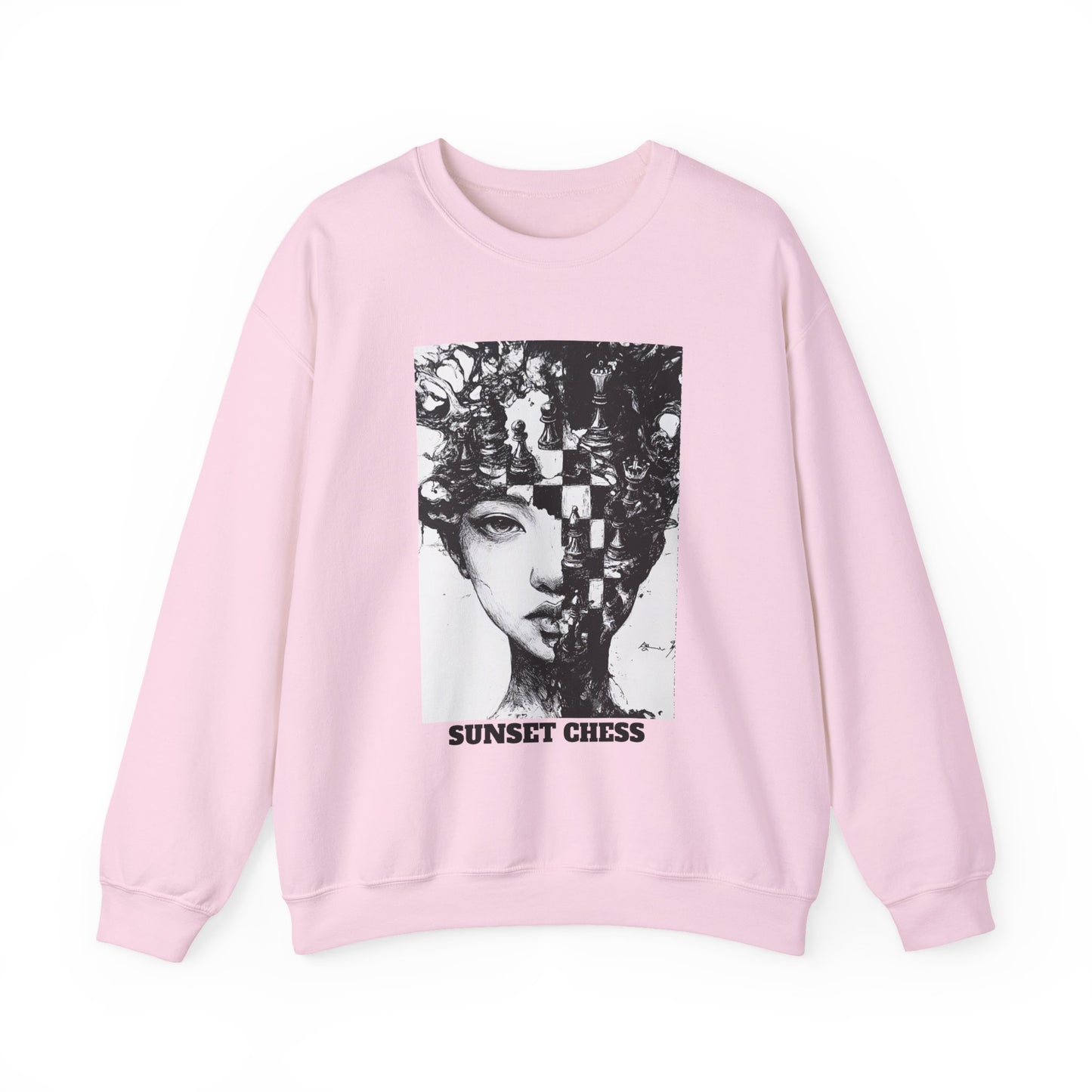 Breaking Point - Light Pink Chess Crewneck Sweater
