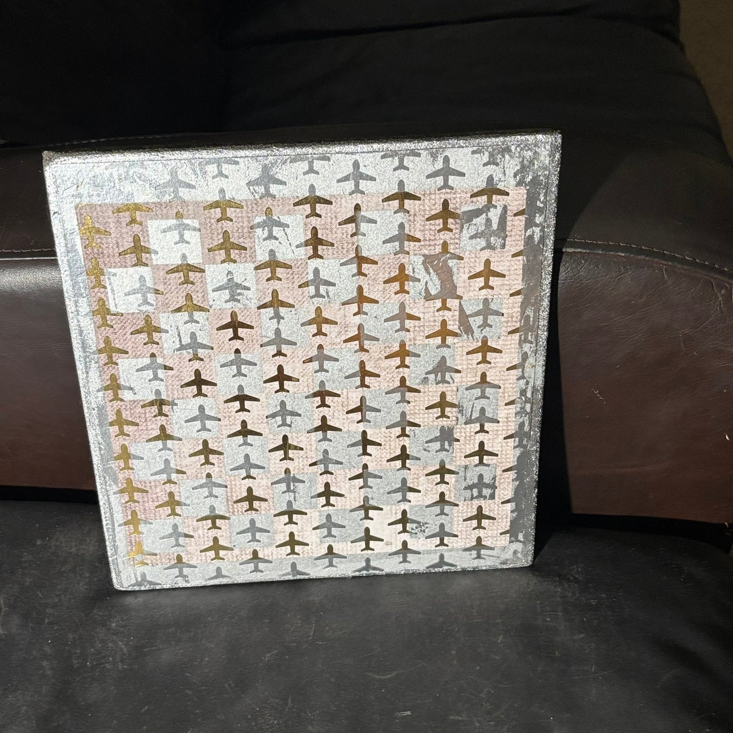 Golden Chrome Planes - Scrapbook Chess Board