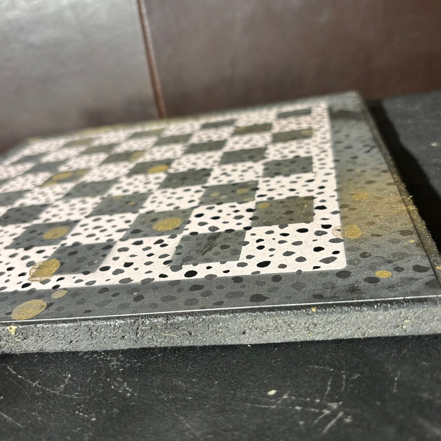 Golden Splatter - Scrapbook Chess Board