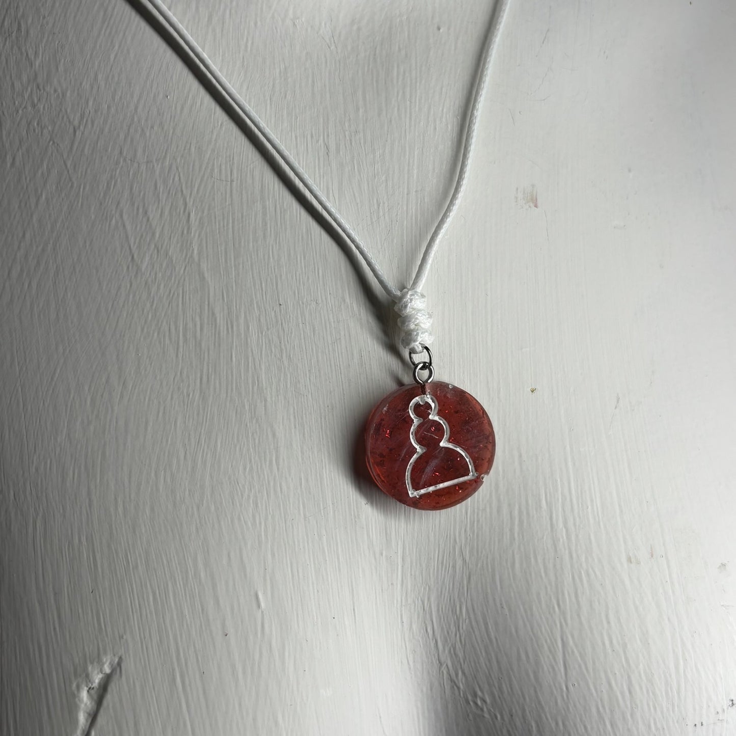 Burnt Red Pawn - Handmade Resin Chess Necklace
