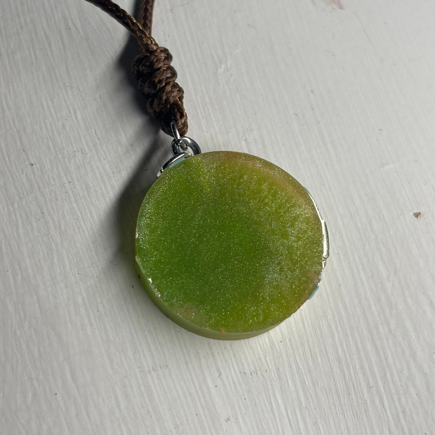 Classic Green Rook - Handmade Resin Chess Necklace