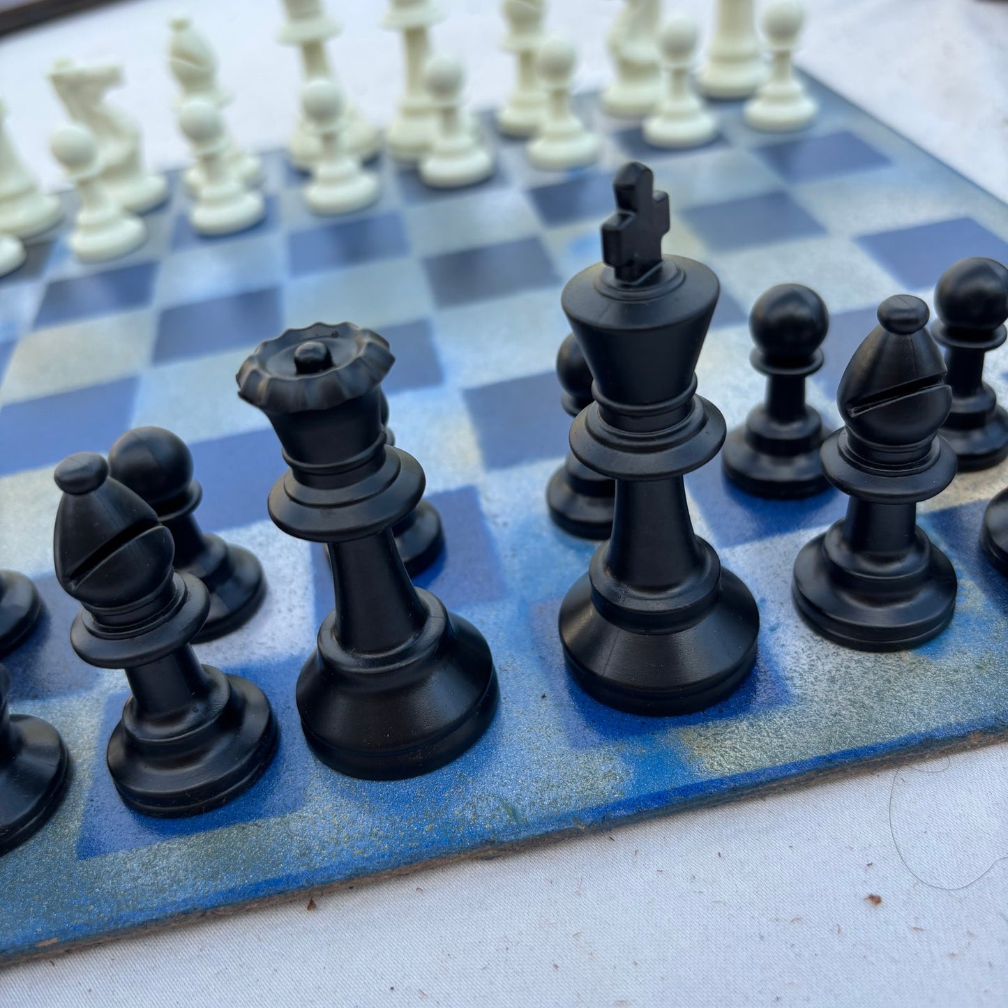 Smooth Blue - Painted Chess Set