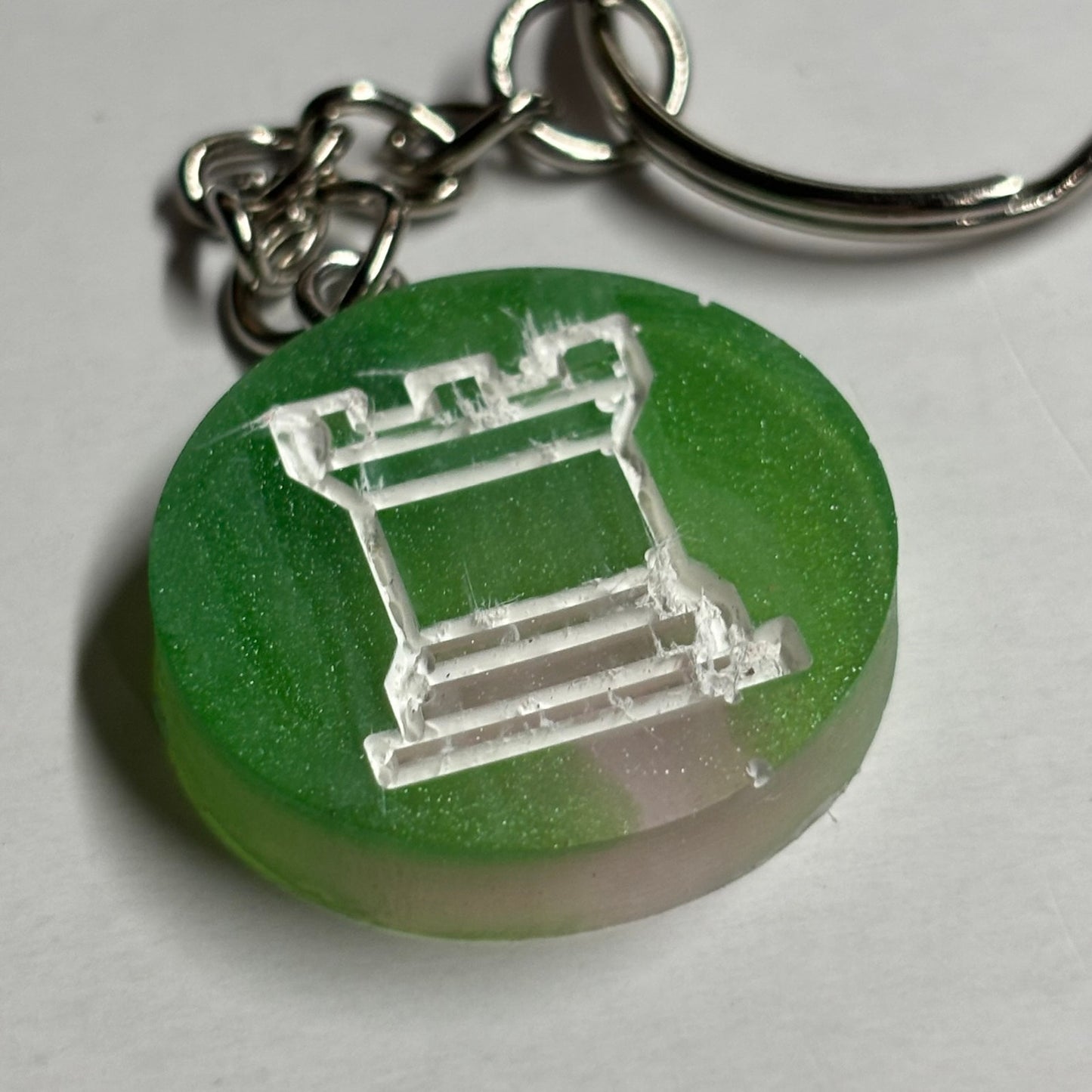 Green Rook - Handmade Resin Keychain - Flat Edition