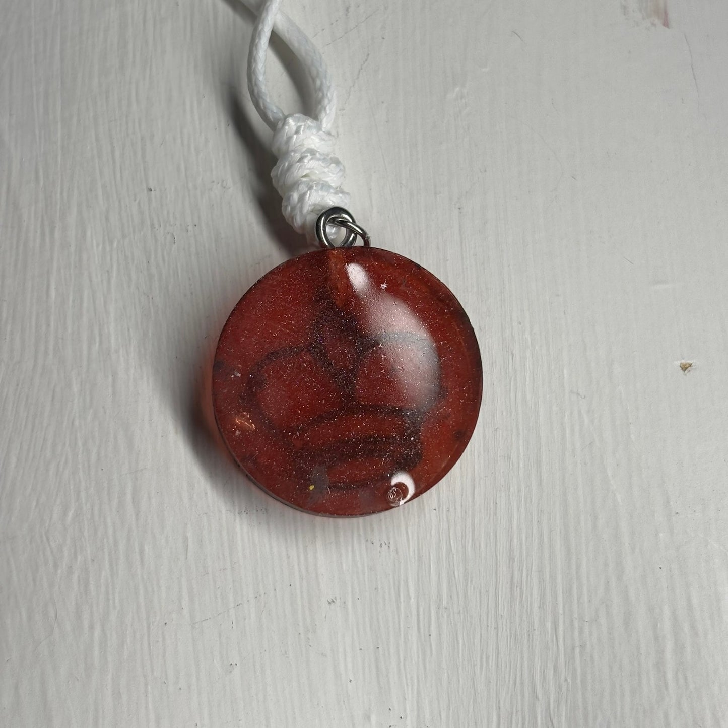 Clean Red King - Handmade Resin Chess Necklace